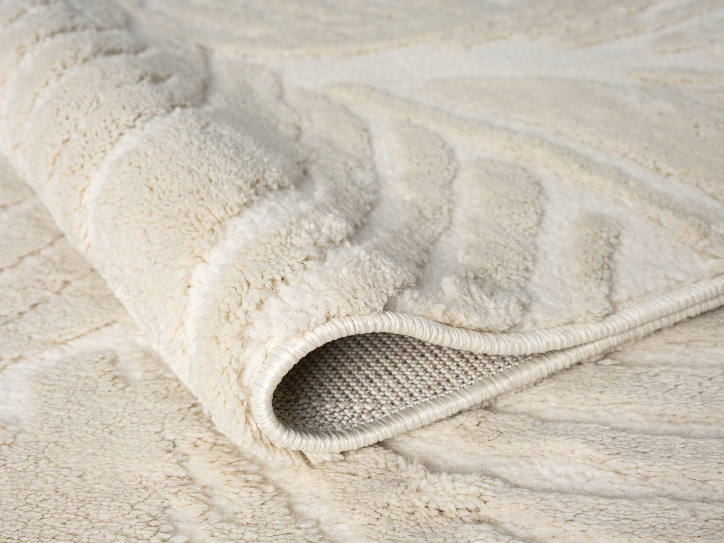 GOODproduct Teppich »Samia, Hoch-Tief-Struktur« rechteckig 19 mm Höhe leichter Glanz, Floral, Blätter, Modern, Wohnzimmer, Schlafzimmer