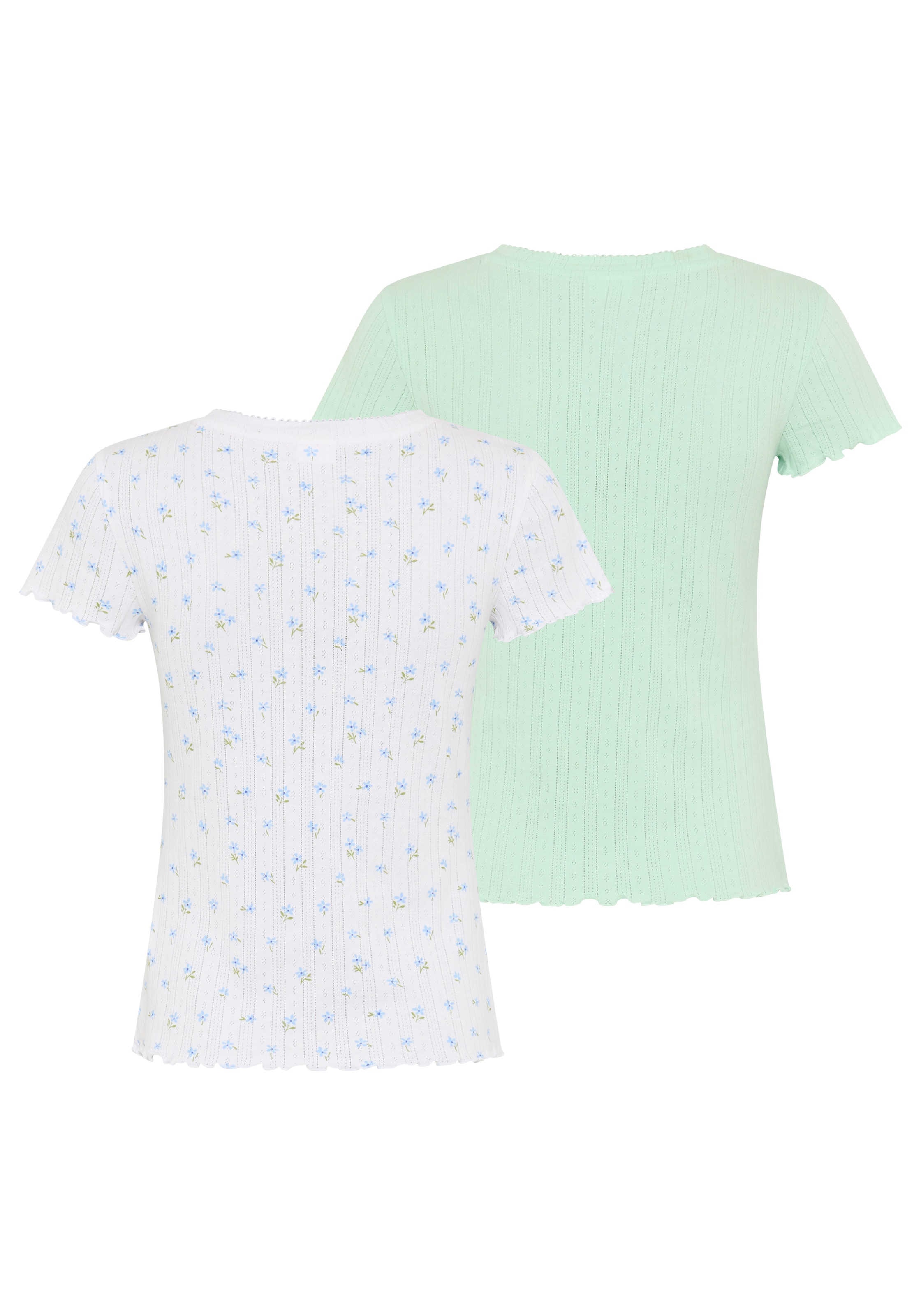 KangaROOS T-shirt Paquet, Doppelpack, 2 mit Knopfleiste aus Pointelle