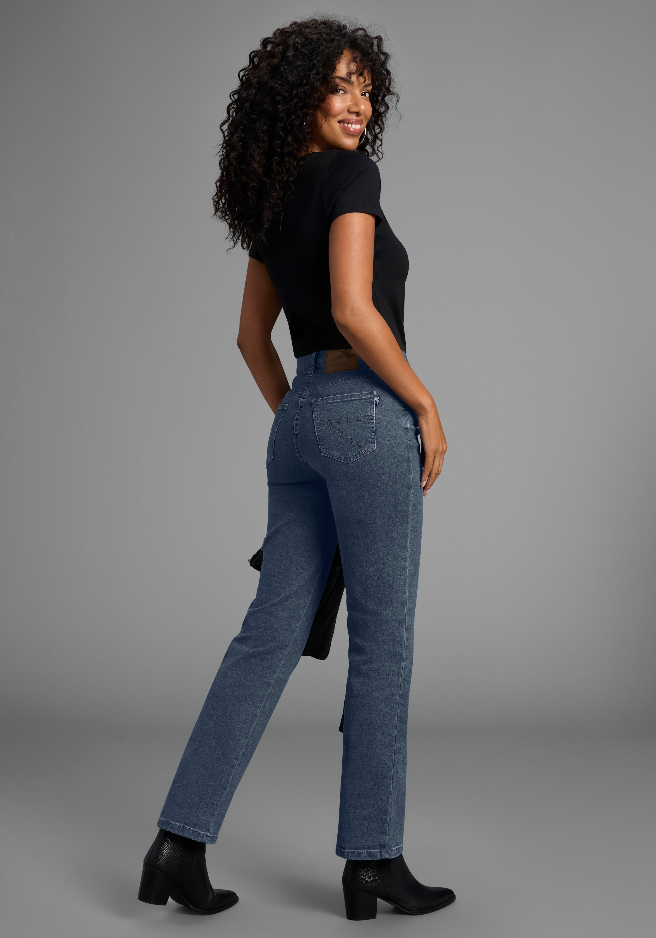 Arizona Gerade Jeans »Annett« bequeme Passform,  5-Pocket-Style,  hohe Taille
