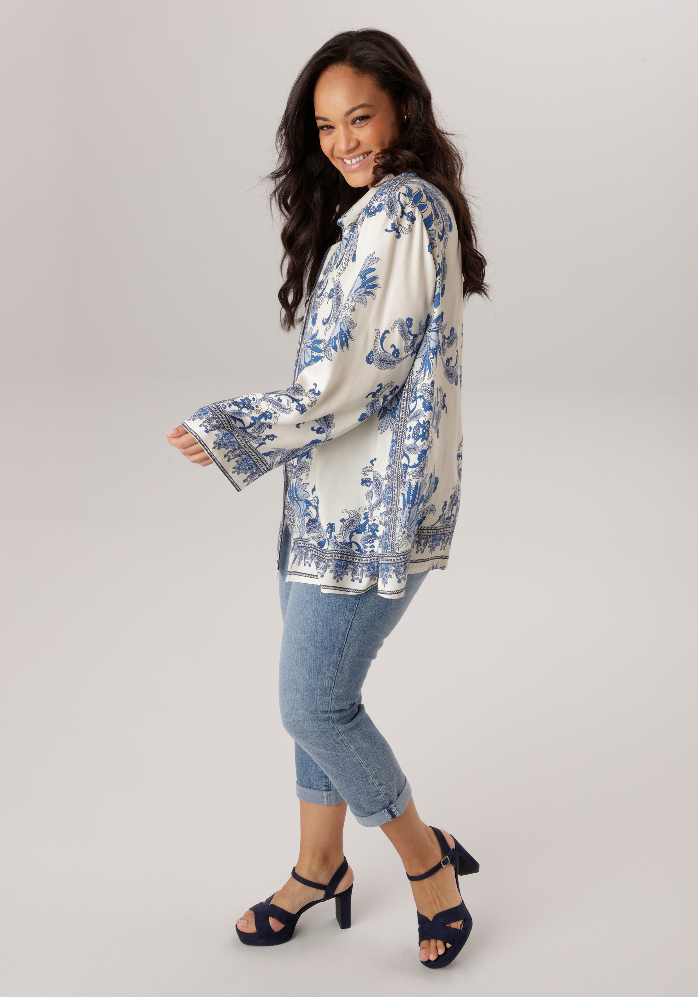 Aniston PLUS Blouse chemise mit edler Blumendruck - NEUE KOLLEKTION
