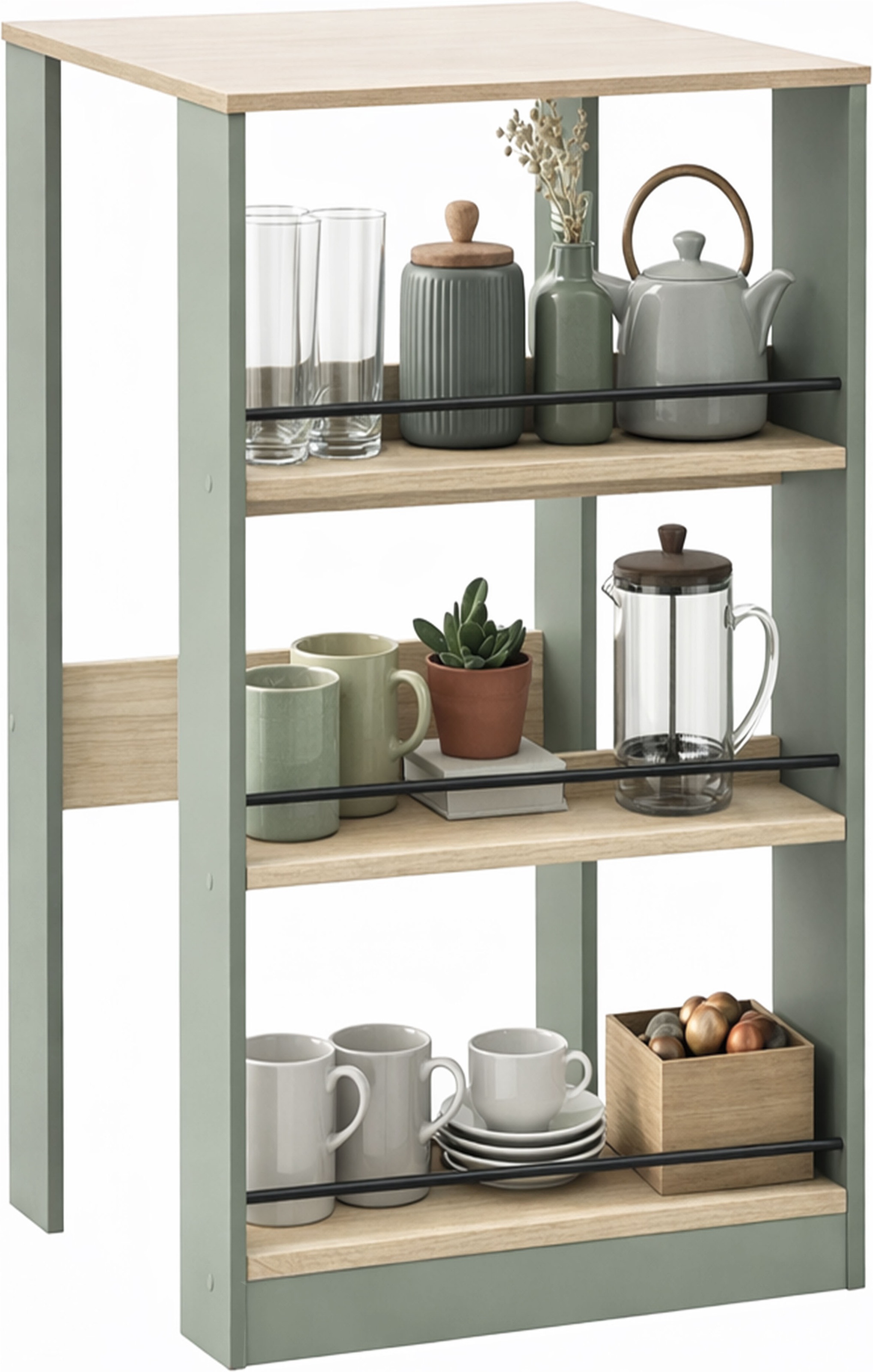 KOCHSTATION Table de cuisine »KS-Kolari« 1 cuis tlg. Breite 58 cm, mit 3 offenen Fächern