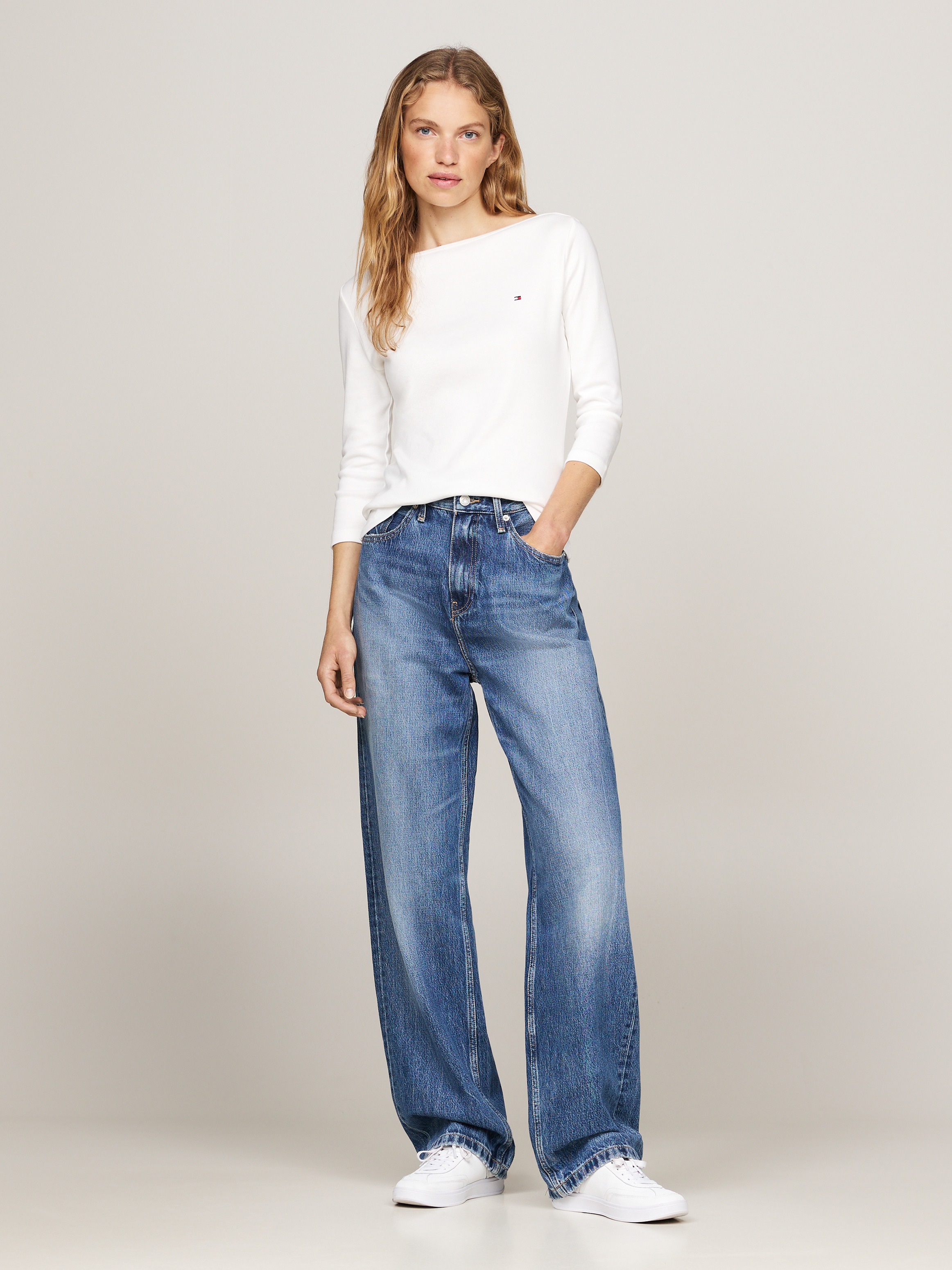 Tommy Hilfiger 3/4-Arm-Shirt »NEW CODY BOAT-NECK« Baumwolle, U-Boot-Ausschnitt, Slim Fit