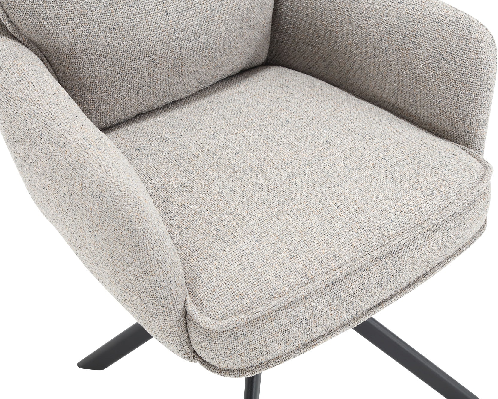 SalesFever Chaise de salle à manger »Austin - Armlehnstuhl mit hochwertiger Taschenfederkern-Polsterung« () 1 cuisEsszimmersessel: 360° Drehfunktion mit stilvollem Metallfuss