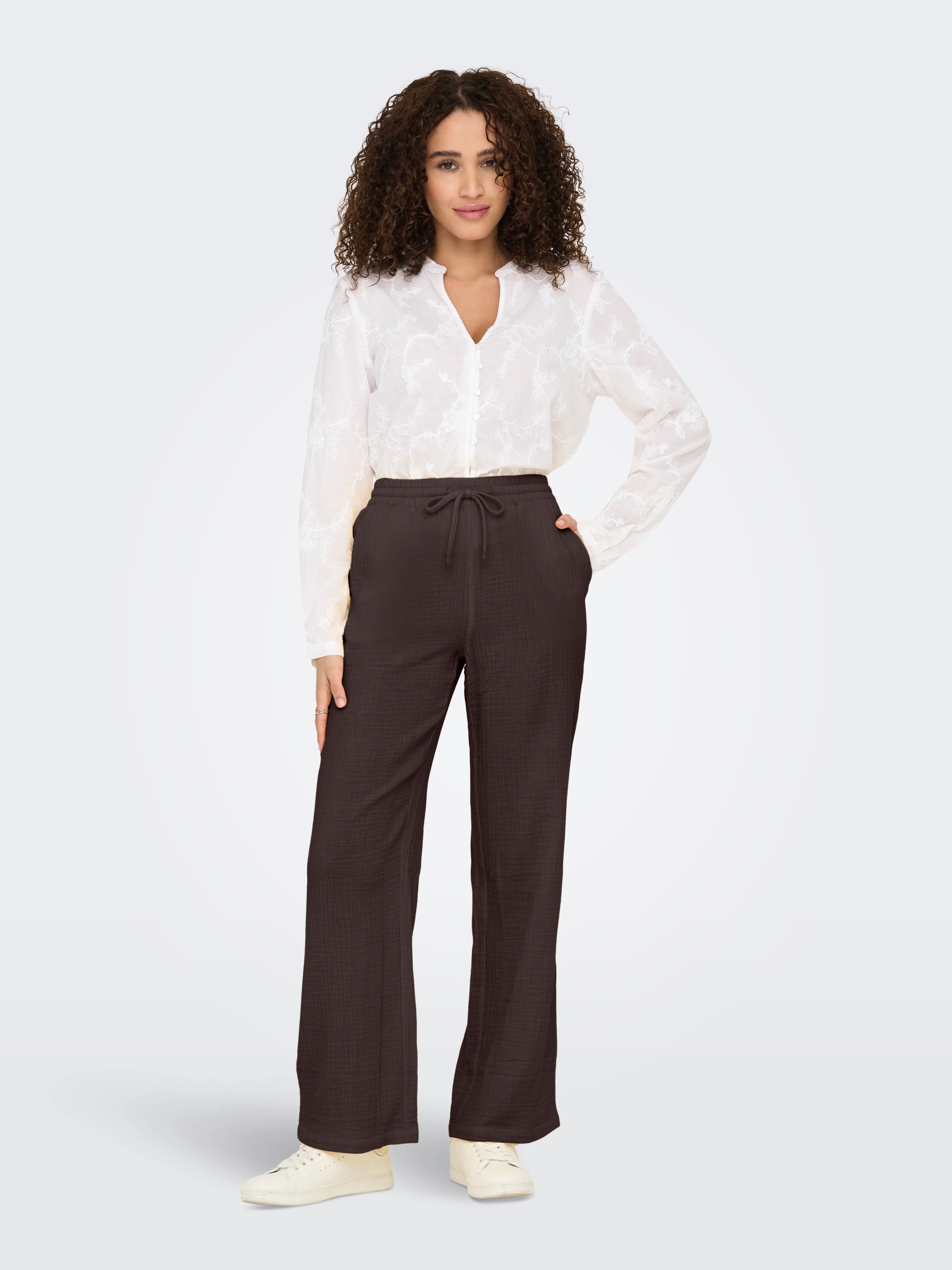 JDY Pantalon à enfiler »JDYTHEIS LIFE WIDE PANT WVN NOOS«  Coton