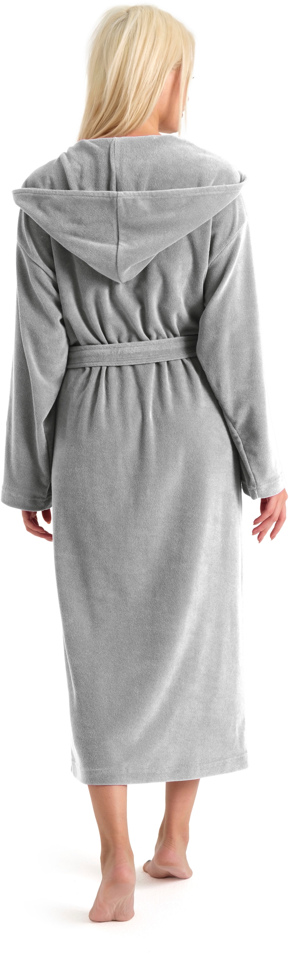 my home Peignoir de bain femme »Jule, ideal für Sauna & Spa, Hotelbademantel, Morgenmantel« 1 cuis einfarbiger Leichtfrottier-Bademantel, hoher Baumwollanteil, XS-4XL