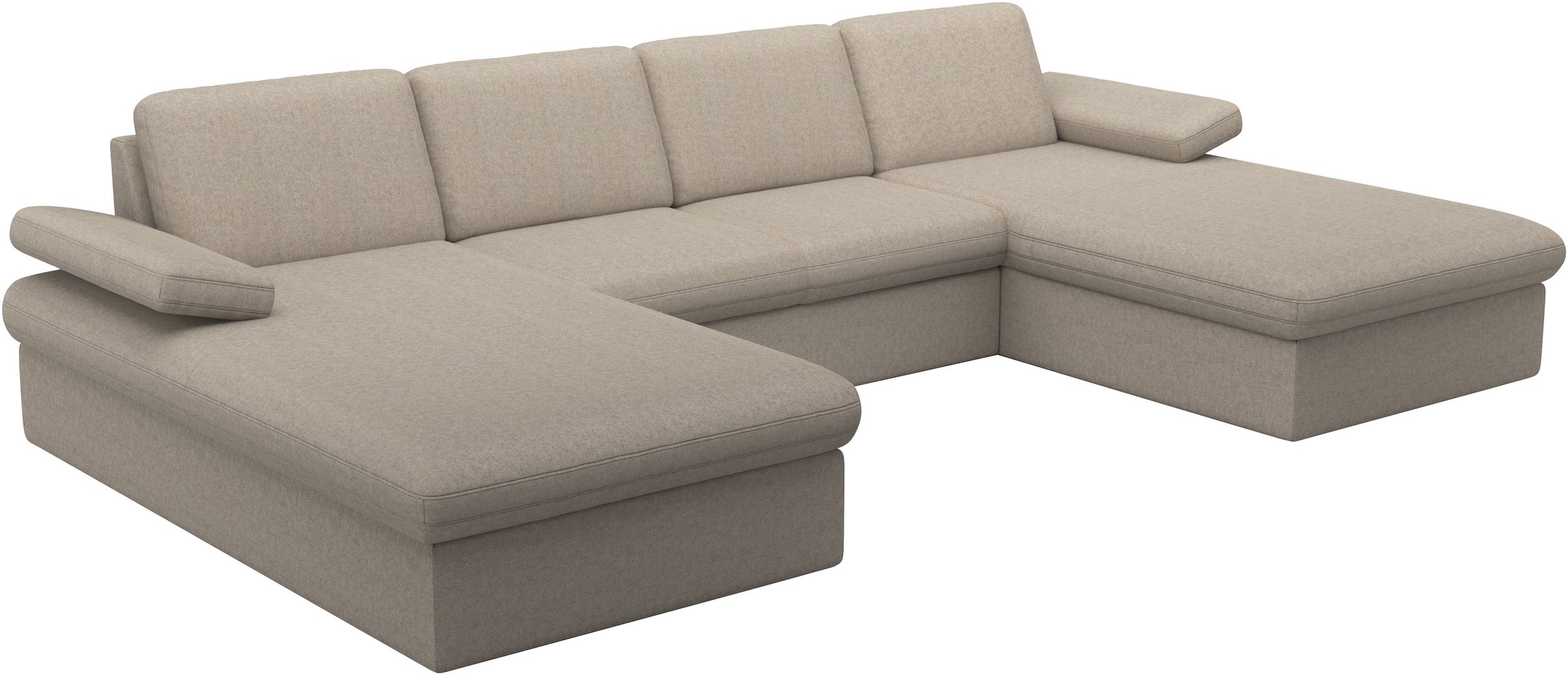 sit&more Wohnlandschaft »Moreno U-Form, B: 309 cm« mit Armteilverstellung, optional Bettfunktion