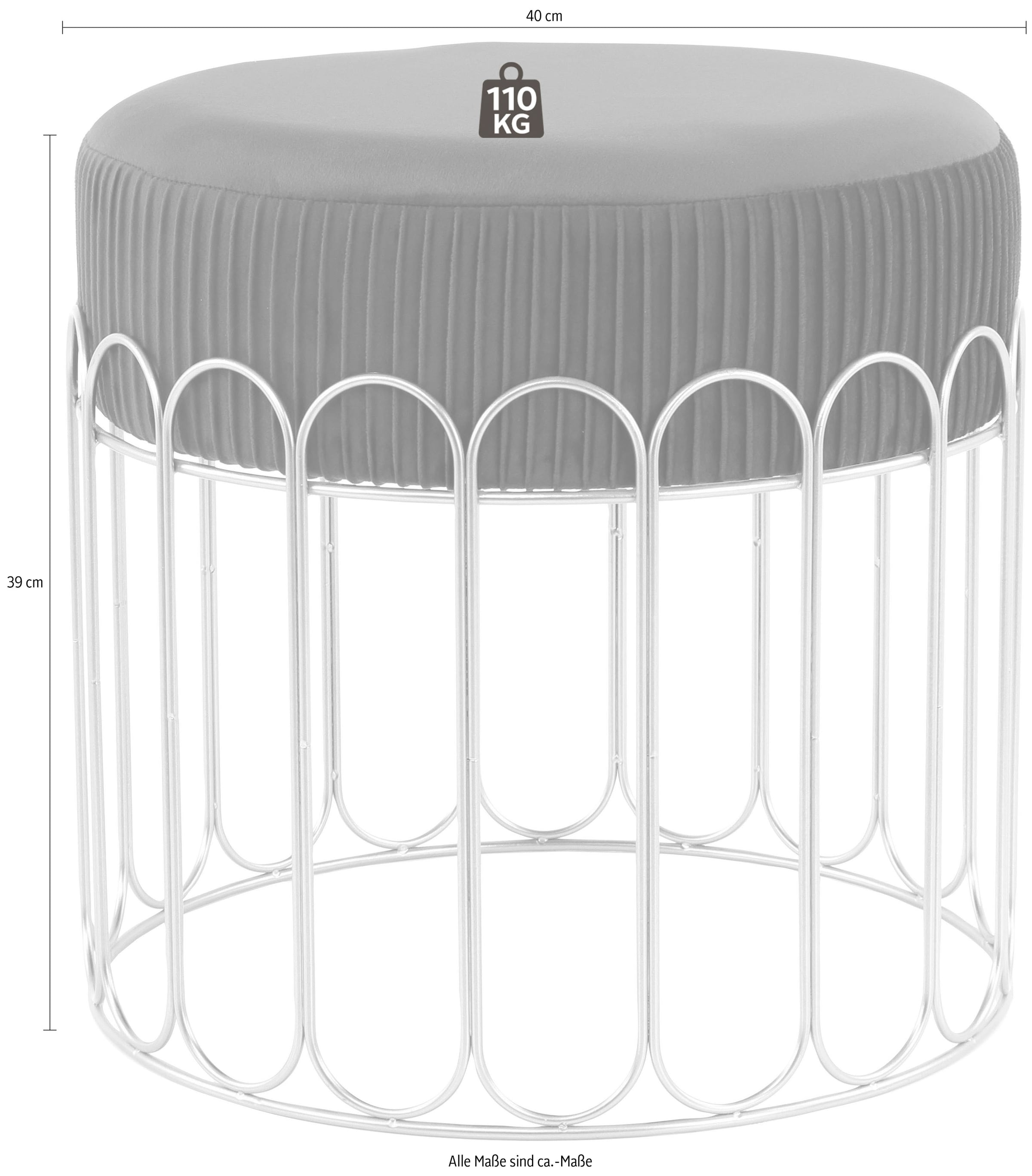 Kayoom Pouf »Hocker Cleopatra 425, Design-Hocker Sitzfläche weich gepolstert« 1 cuis tlg. samtweich, dekorativ, elegantes Design, edle Optik