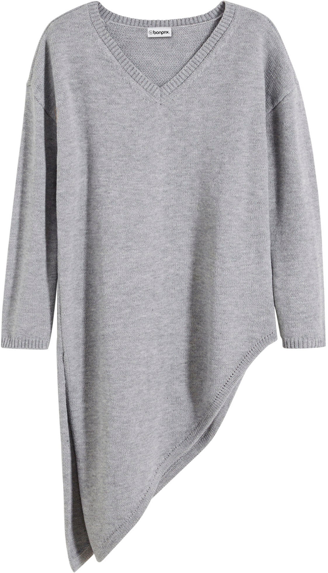 bonprix Pull long »Long-Pullover« aus Polyacryl und Polyester, Oversize Passform, asymmetrischer Saum