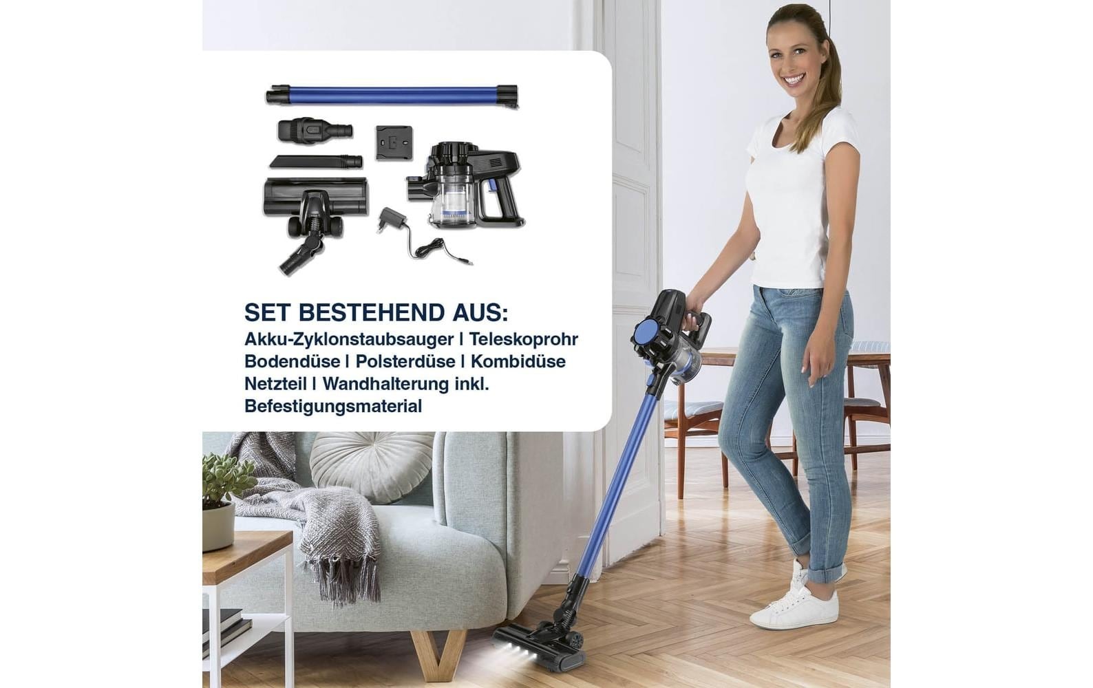 CLEANmaxx Akku-Hand-und Stielstaubsauger »CLEANmaxx Akku-Hand- und Stielsauger Blau/Schwarz«