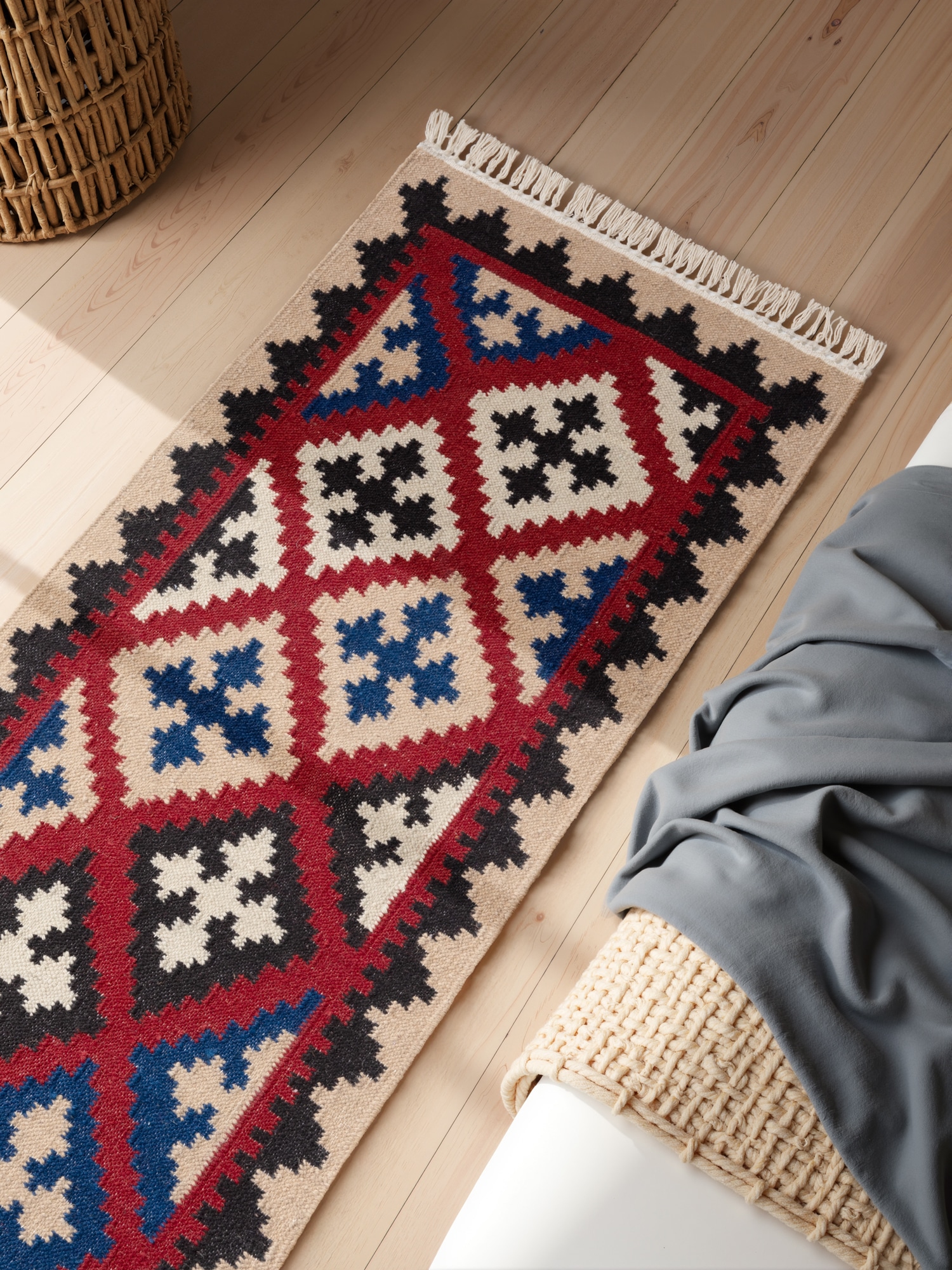 HANSE Home Tapis »Kelim Rami« Rectangulaire 3 mm Höhe Wolle, Baumwolle, Natur, Handgewebt, orientalisch, Boho, traditionell