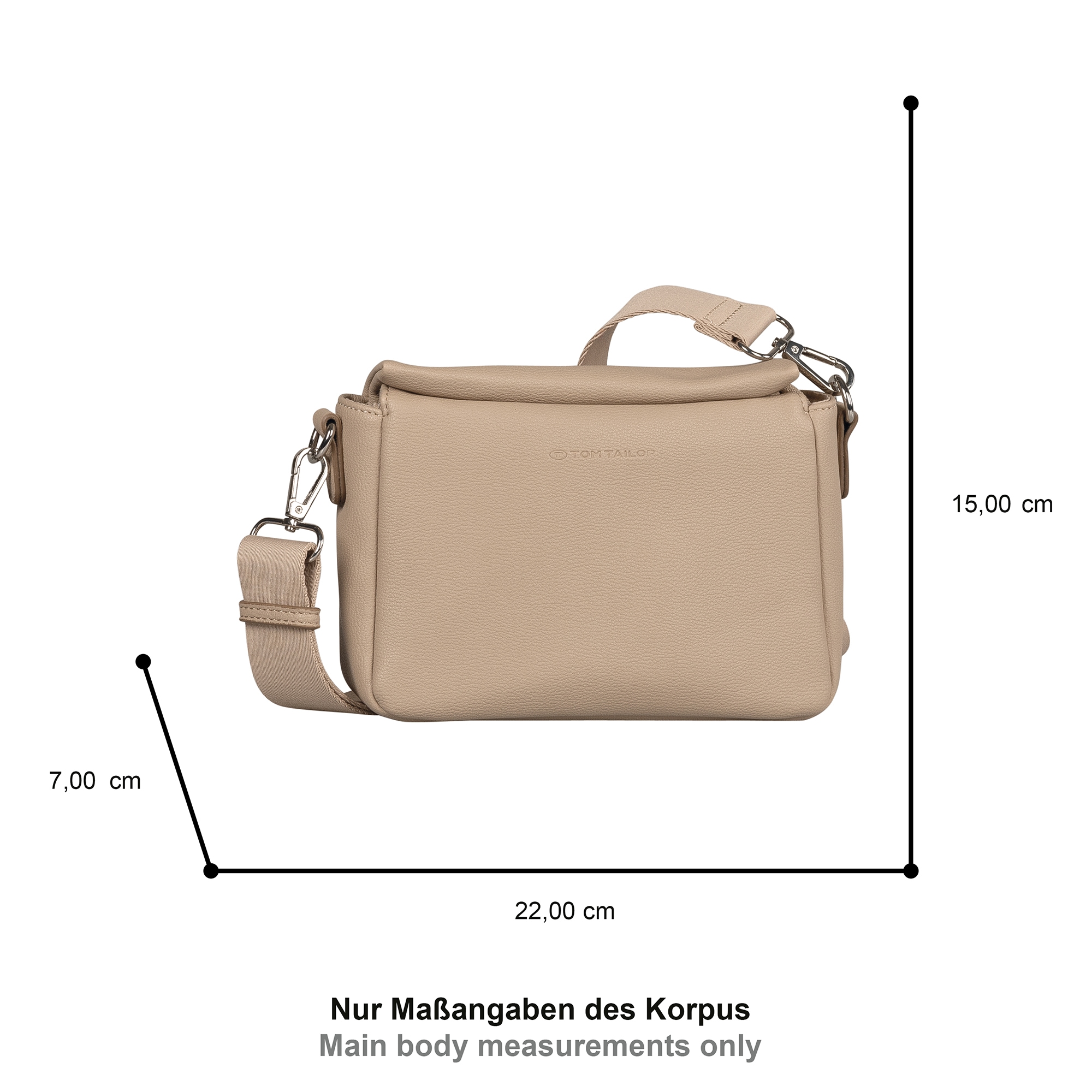 TOM TAILOR Sac à bandoulière »Rella« aus fein genarbtem Material mit farblich passendem Gewebeband