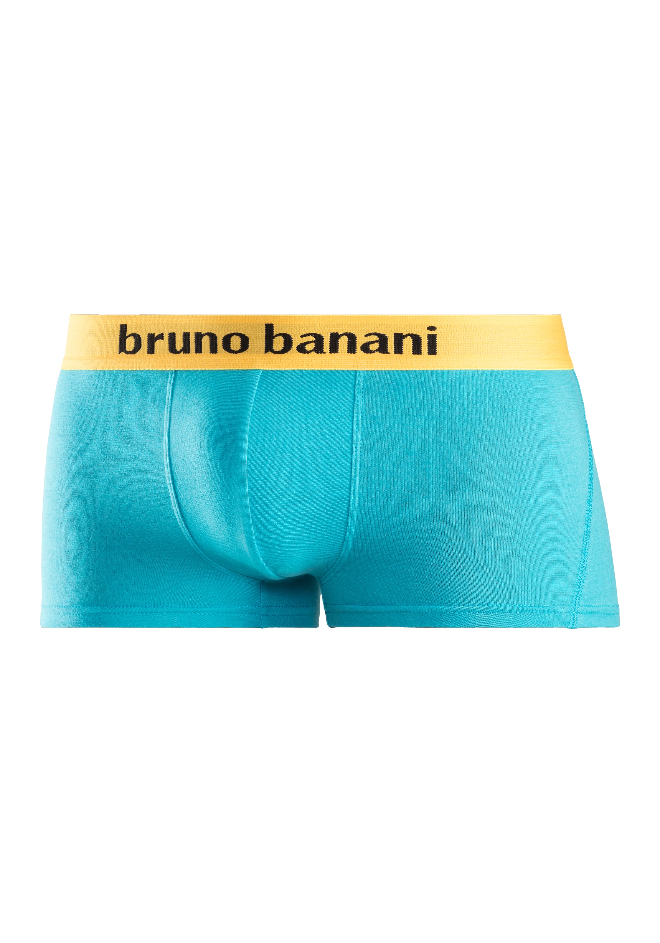 Bruno Banani Hipster Packung, 4 Stk. knapp sitzende Boxershorts mit Logo Webbund aus Baumwollmischung