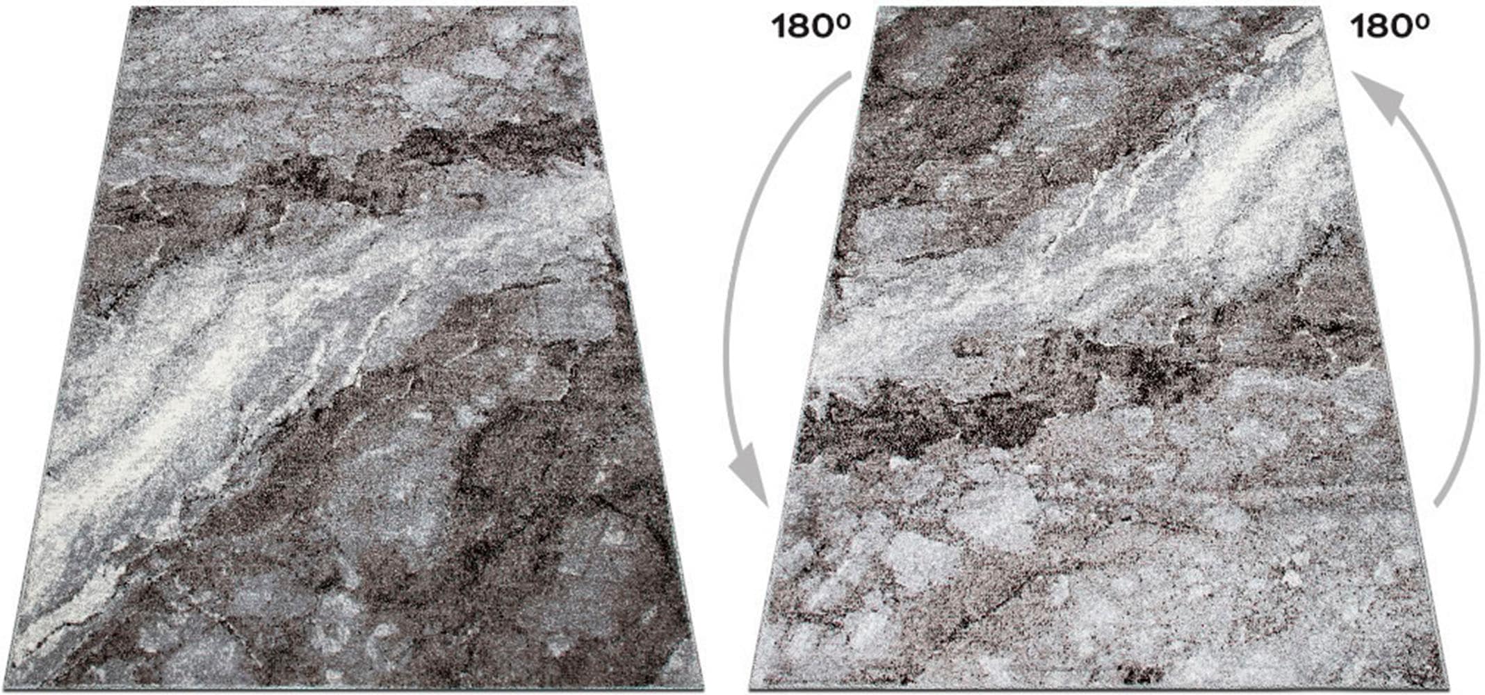 my home Teppich »Sonnenhang« rechteckig 9 mm Höhe mit besonders weichem Flor, Kurzflor, modernes Marmor Design