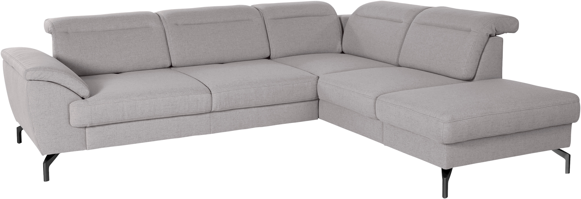 sit&more Ecksofa »Percy L-Form« 15 cm Fusshöhe, Sitztiefenverstellung, wahlweise in 2 Fussfarben