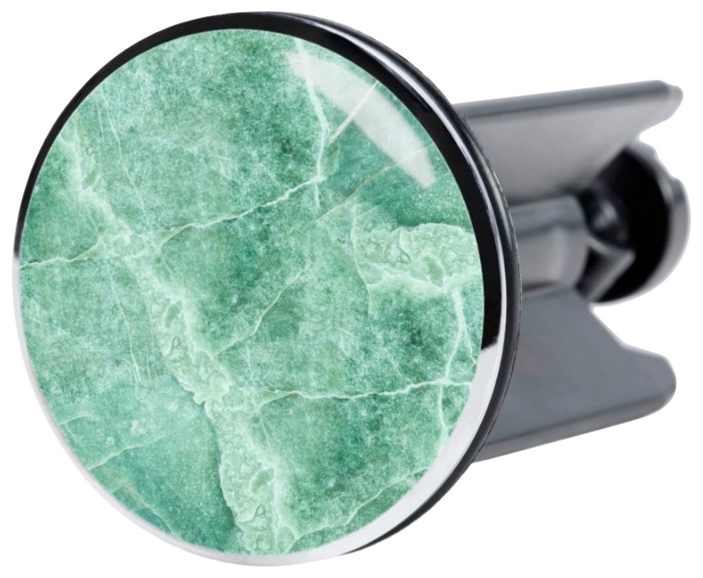 Sanilo Set d'accessoires de salle de bain »Marmor Grün« bestehend aus WC-Sitz, Badteppich und Waschbeckenstöpsel