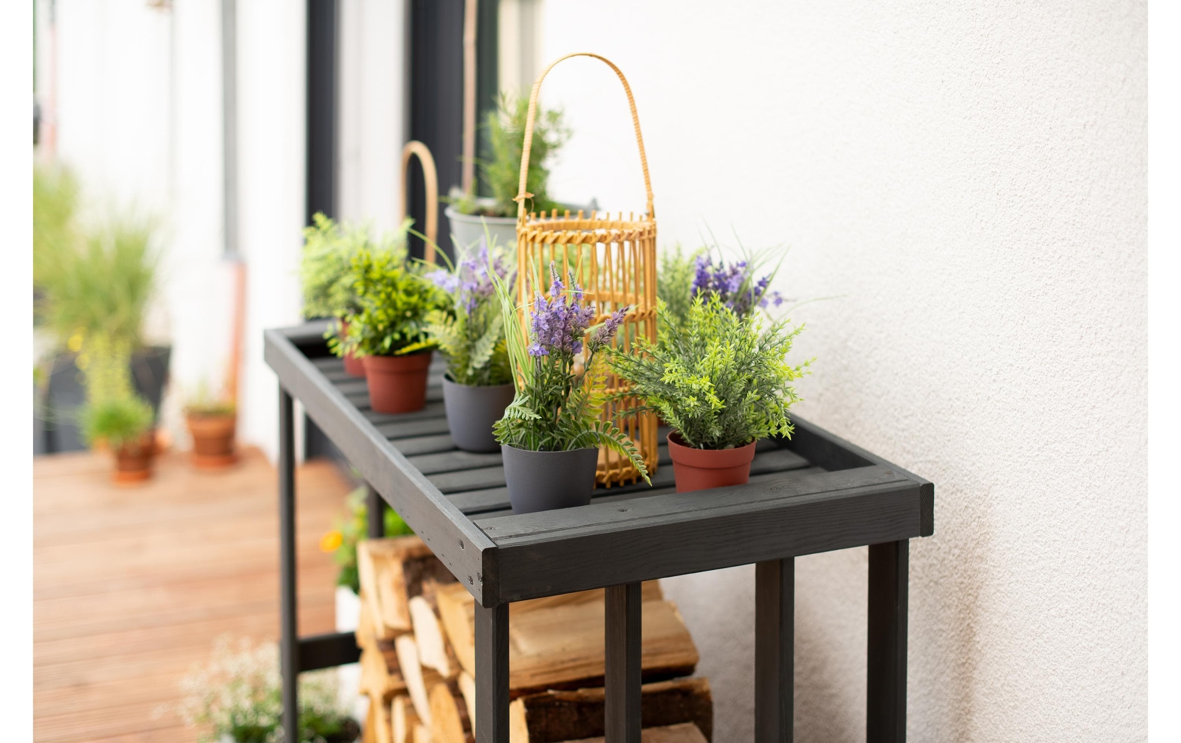 WESTMANN Étagère pour bois de cheminée »Harald« anthracite, LxPxH : 108x52x106cm