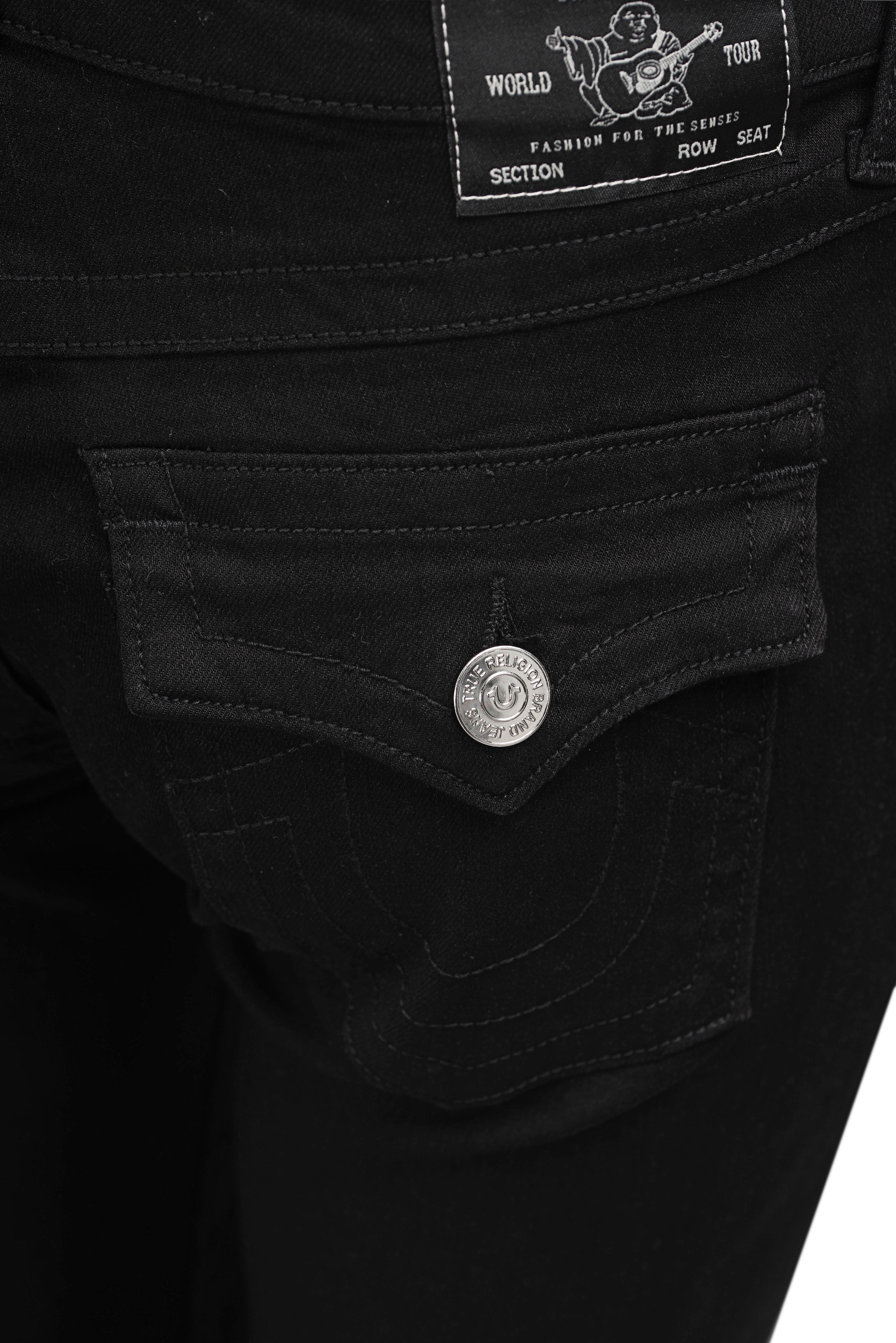 True Religion »JOEY MID RISE FLARE FLAP« Mélange de coton, coupe évasée