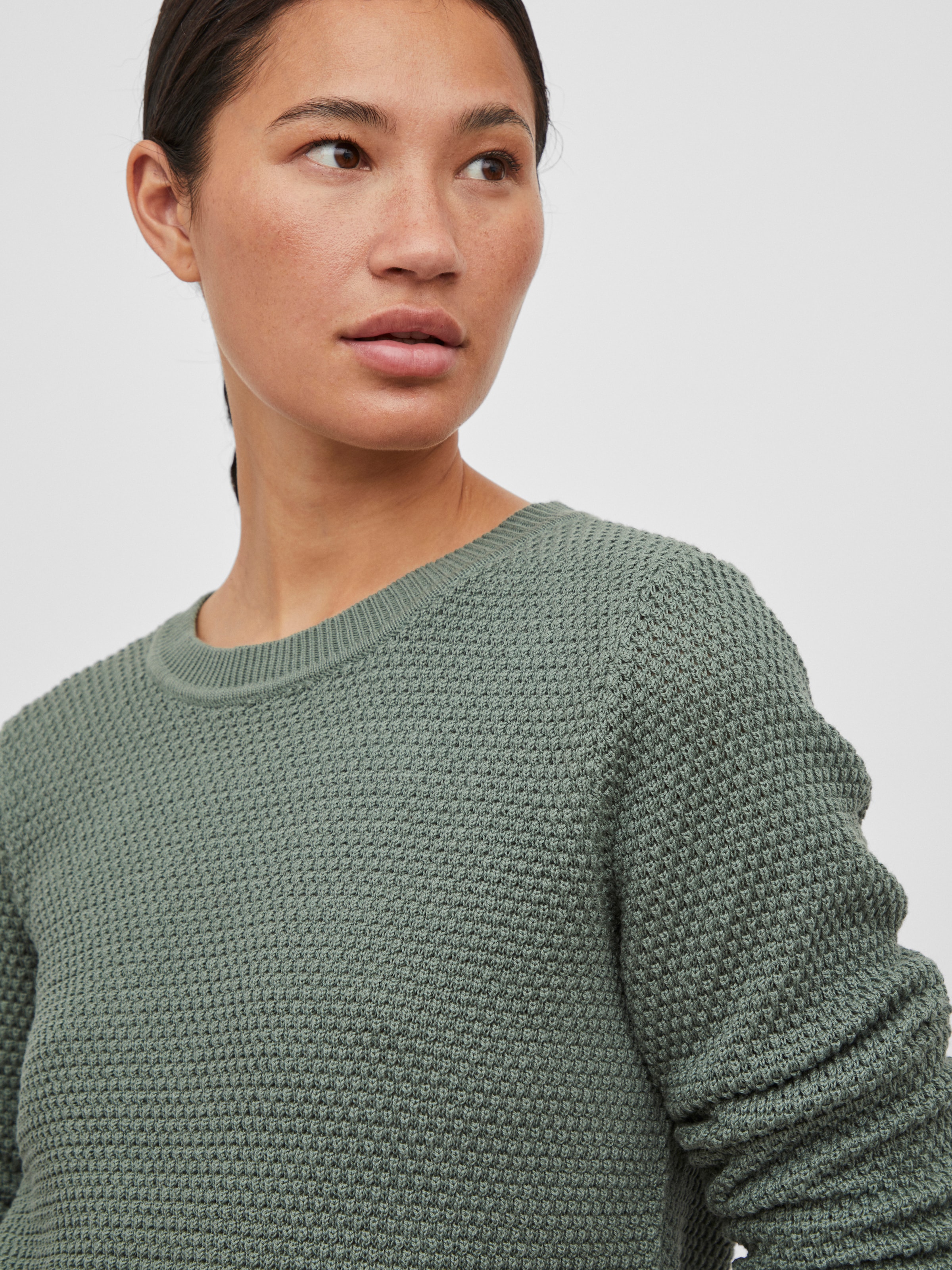 Vila Pull à col rond »VIDALO O-NECK L/S KNIT TOP- NOOS« Baumwolle, regular fit