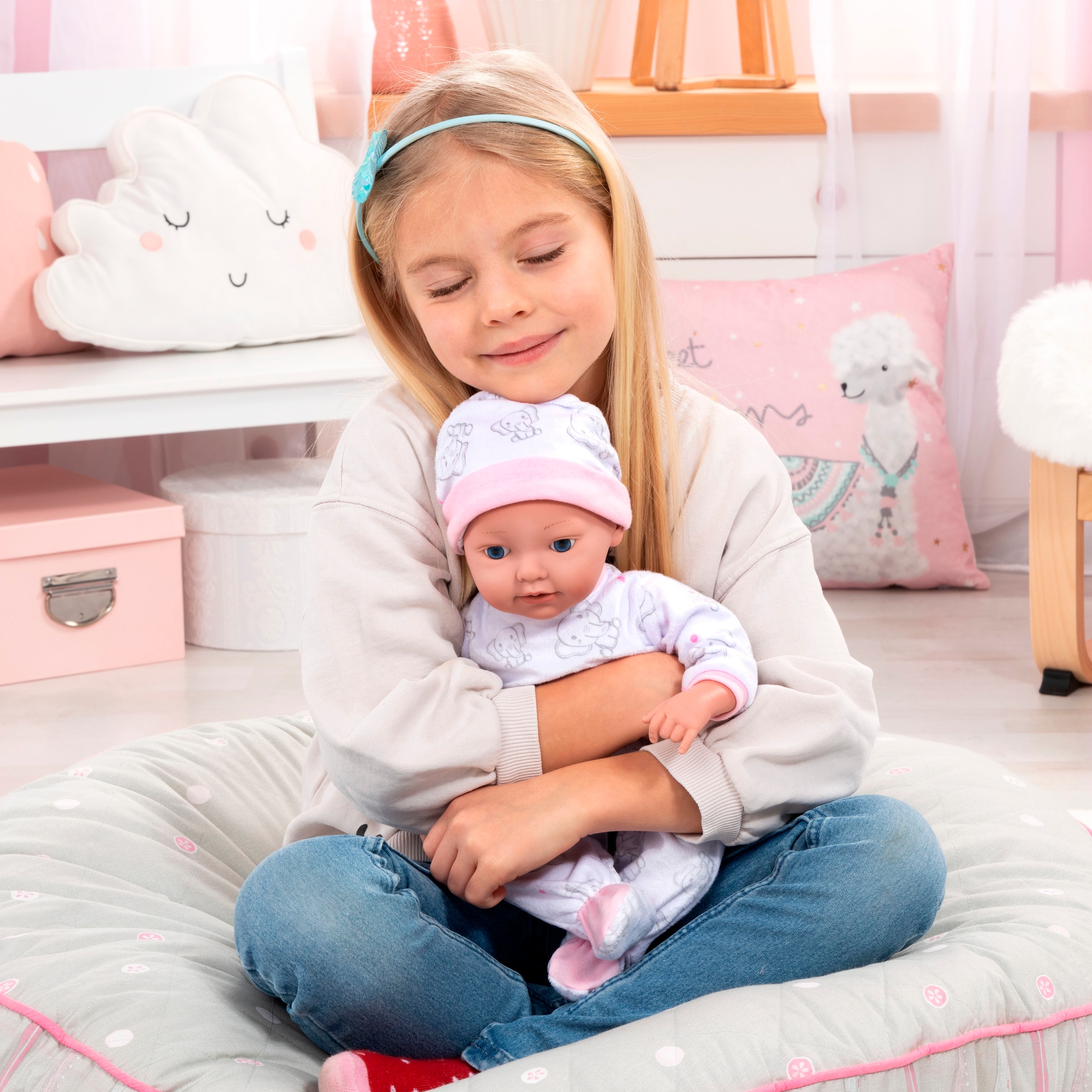 Bayer Poupée bébé »Reborn Baby, 38 cm Elefantenmuster«