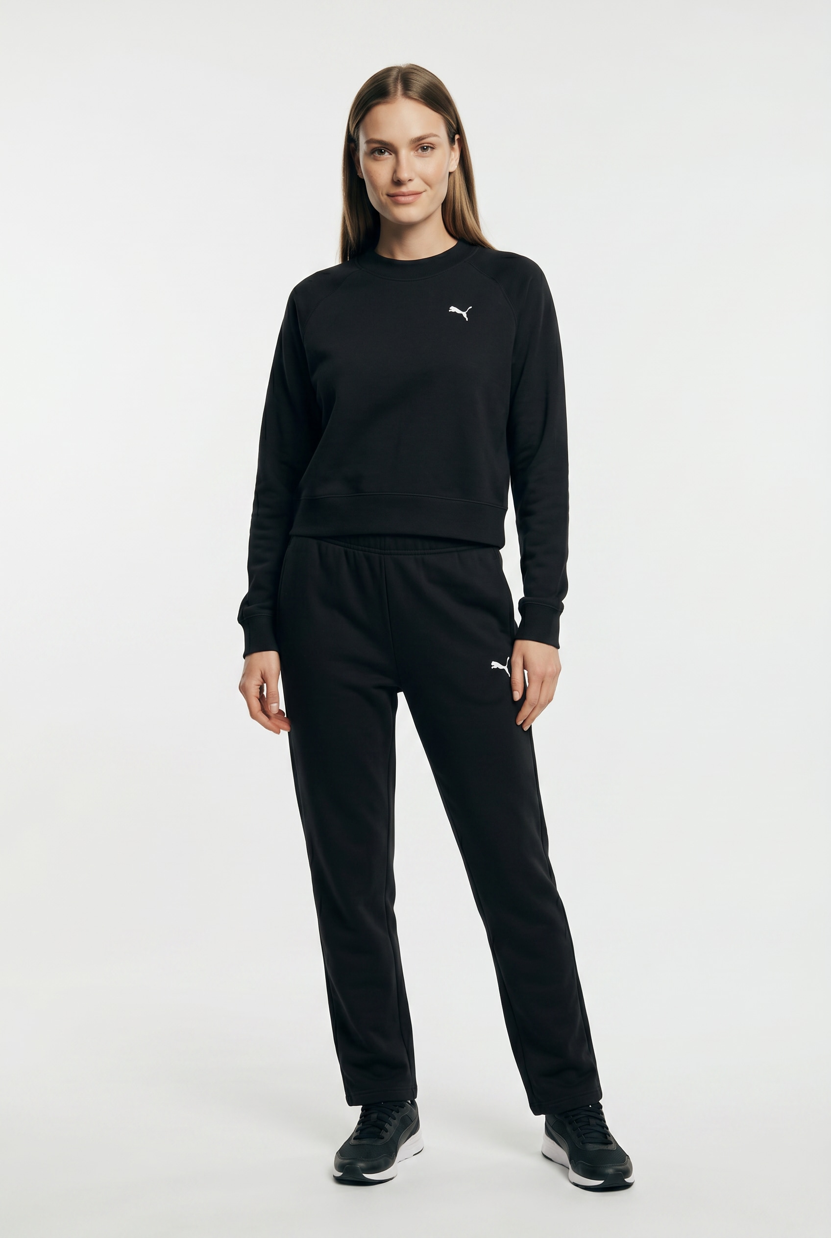 PUMA Trainingsanzug »LOUNGEWEAR STANDARD SWEAT SUITT FL CL« 2 zweiteiliges Set, mit Langarm-Oberteil, aus Baumwolle und Polyester