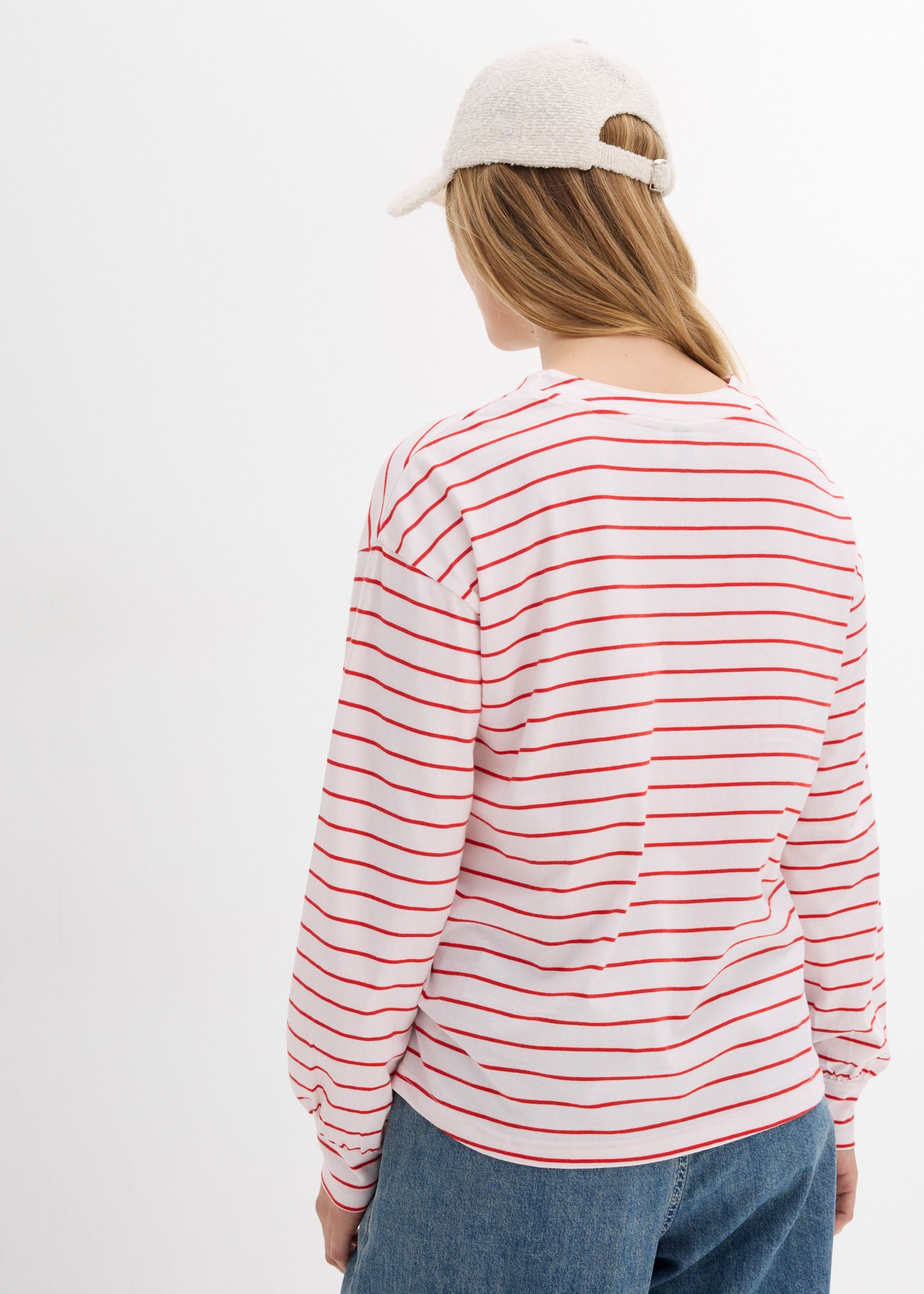 bonprix T-shirt à manches longues 1 lockere Passform mit überschnittenen Schultern, mit Ballon-Ärmeln