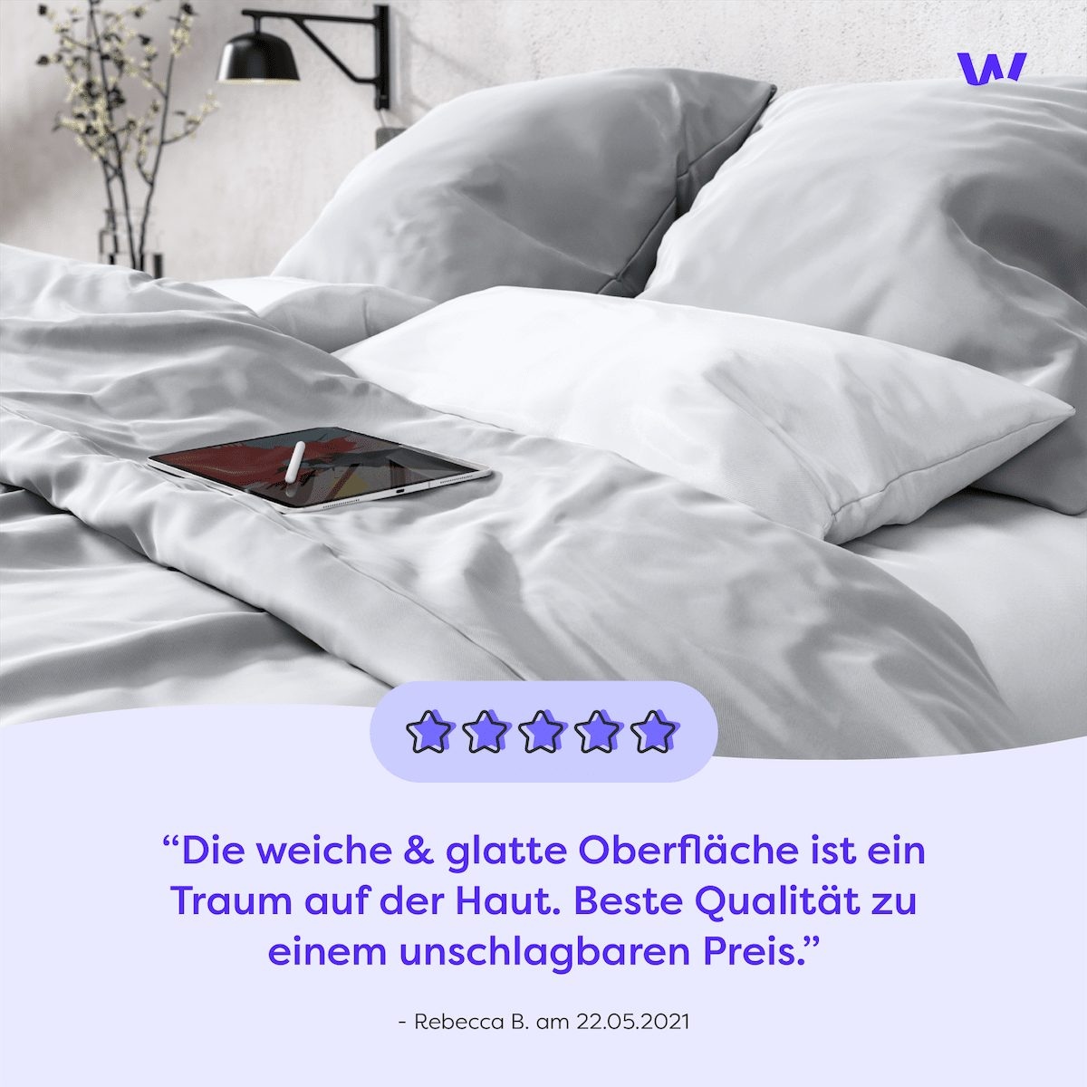 Wolkenfeld Linge de lit »Wolkenfeld Sommer Bettwäsche Mako-Satin Baumwolle« 2 cuis 135x200 cm, 155x220 & Übergrössen I inkl. Kissenbezüge 80x80