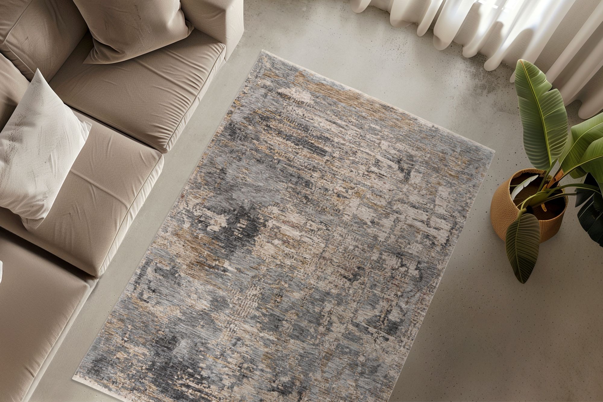 Kayoom Tapis »Pono 723« Rectangulaire 10 mm Höhe Kurzflor, Vintage, Modernes Muster, Fussbodenheizungsgeeignet