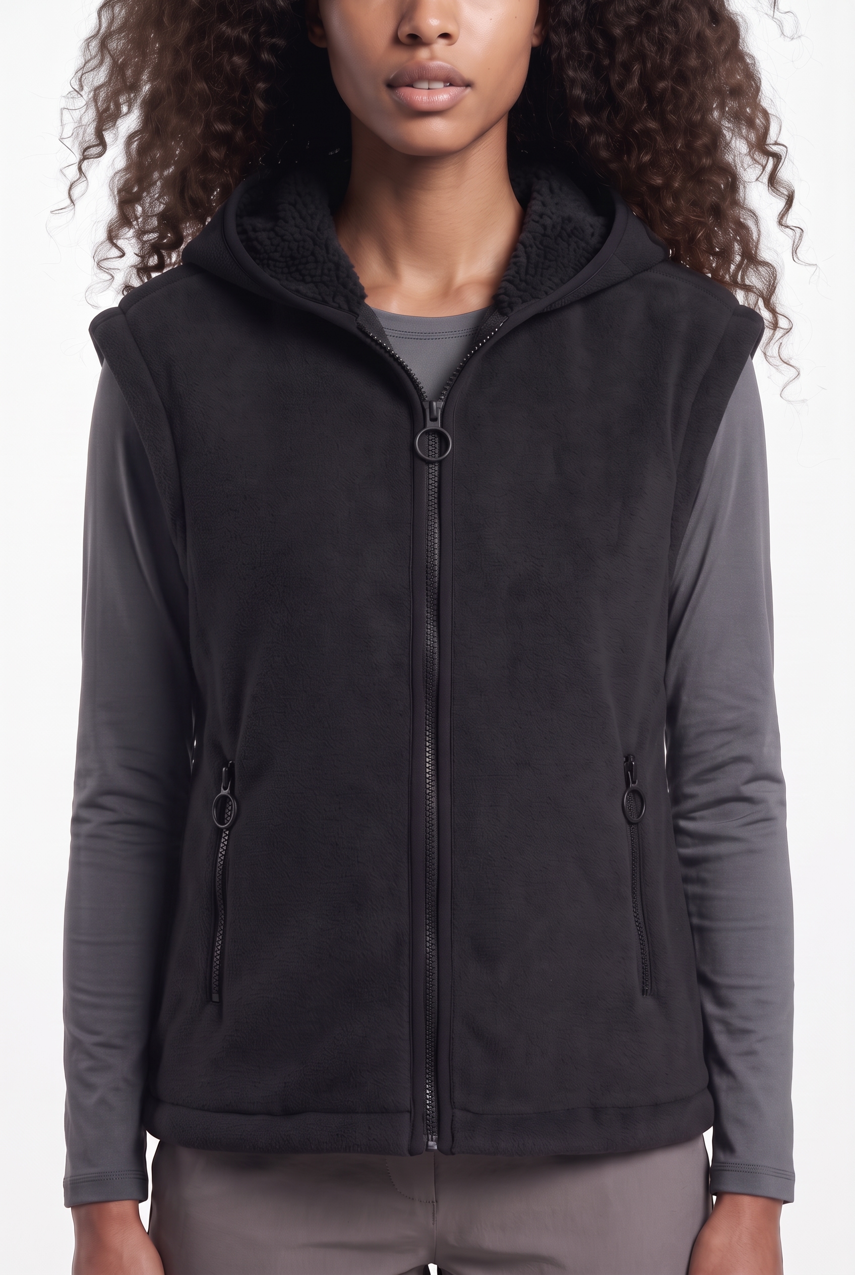 CMP Gilet polaire »WOMAN VEST FIX HOOD« avec capuche, style sportif, en polyester