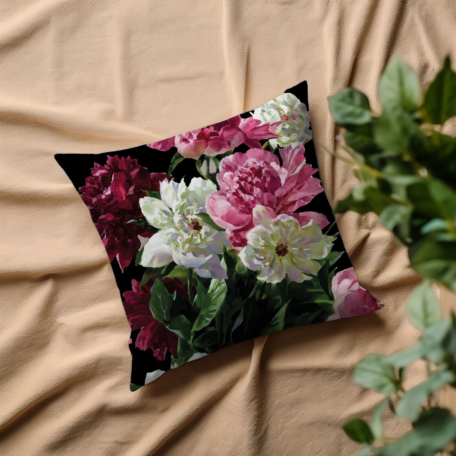 queence Coussin décoratif »Blütenzweige« housse de coussin sans rembourrage, 1 pièce