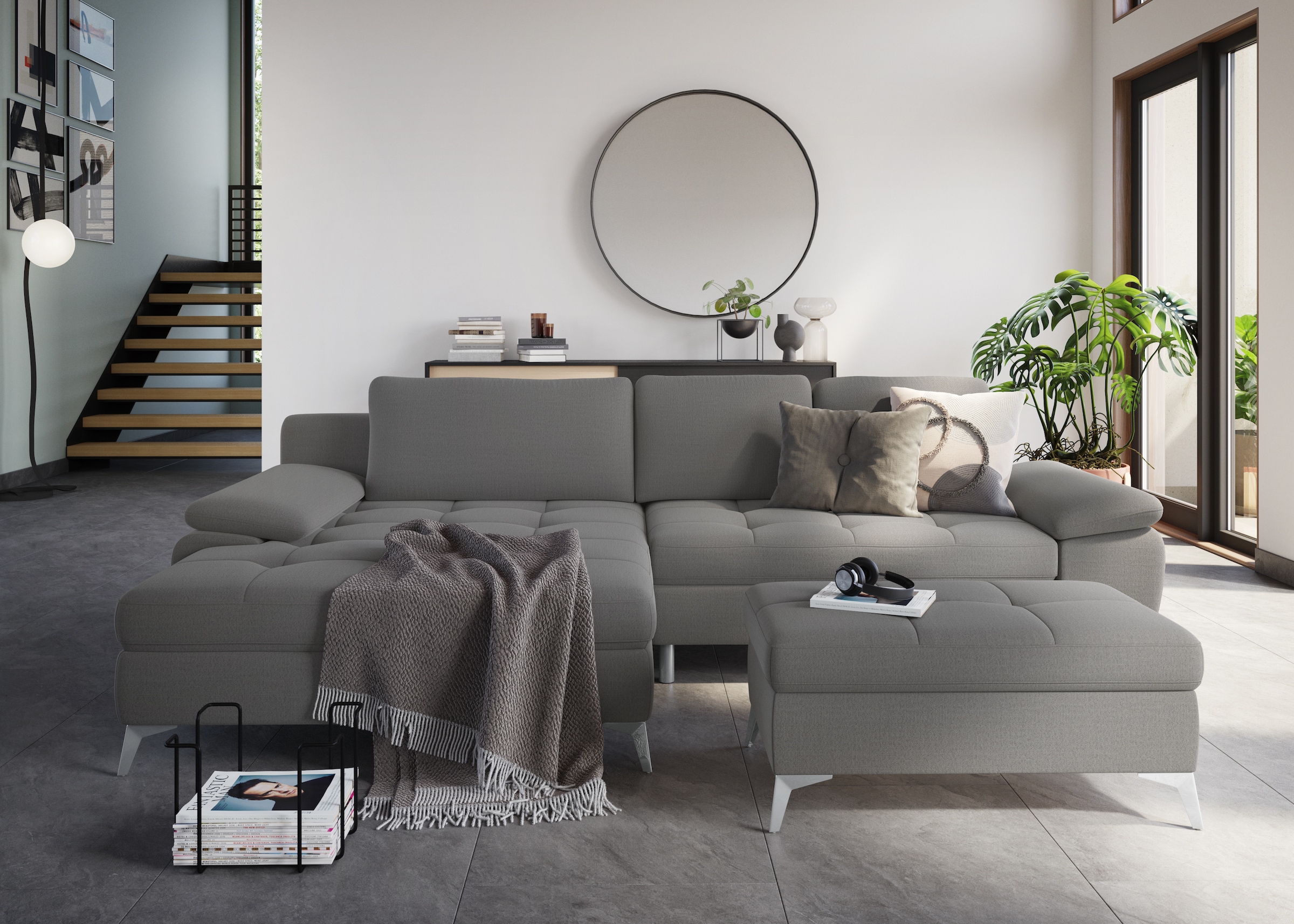 sit&more Ecksofa »Latigo L-Form« mit Mega-Recamiere, wahlweise mit Schlaffunktion und Bettkasten