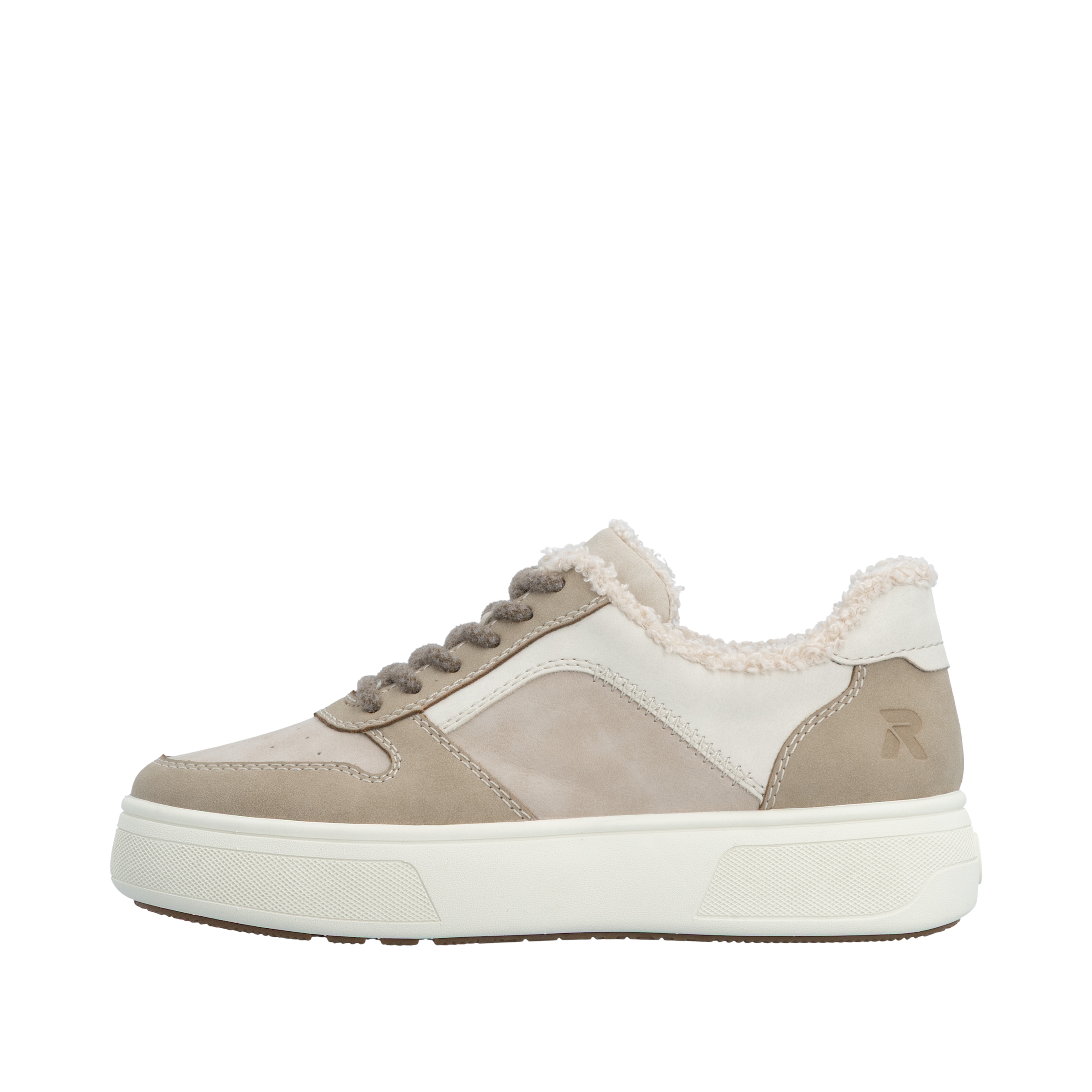 Rieker Baskets à plateforme  sneakers rétro, chaussure à lacets, chaussure basse avec doublure en teddy