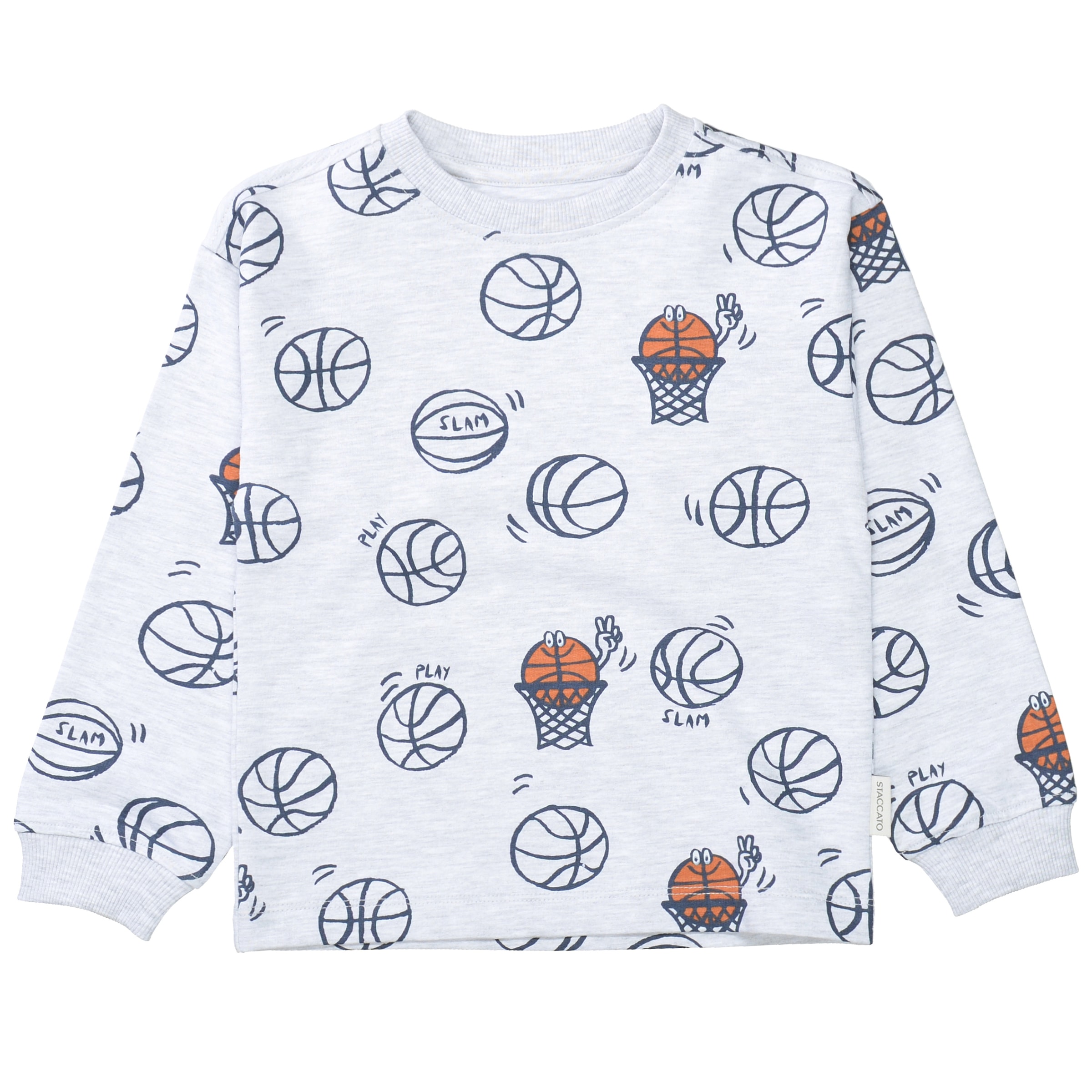 STACCATO T-shirt à manches longues Paquet, 2 Lot de 2 sweats / motifs basketball / pour garçons