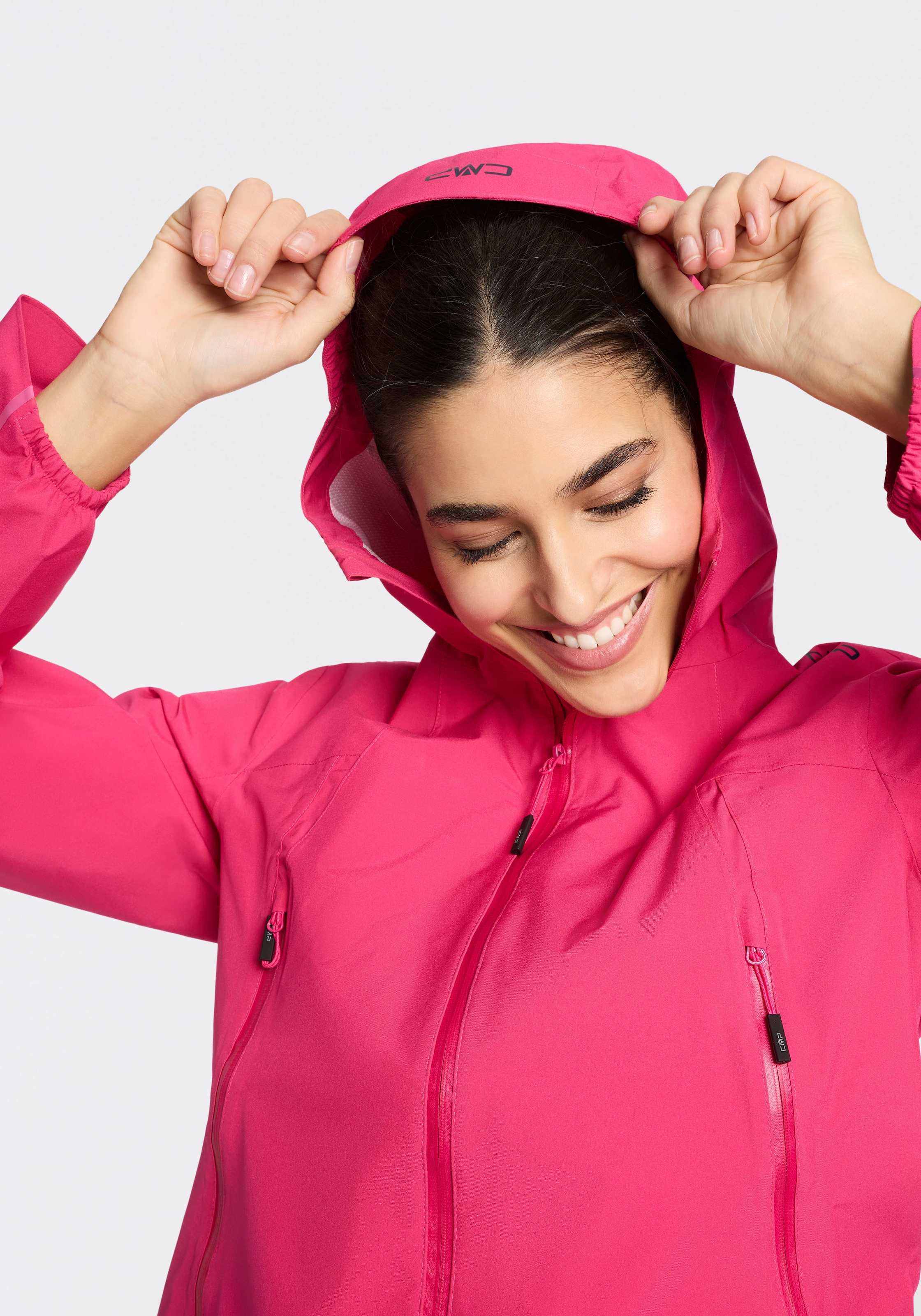 CMP Veste de pluie mit regulierbarer Kapuze, Zwei-Lagen-Konstruktion, Übergangsjacke