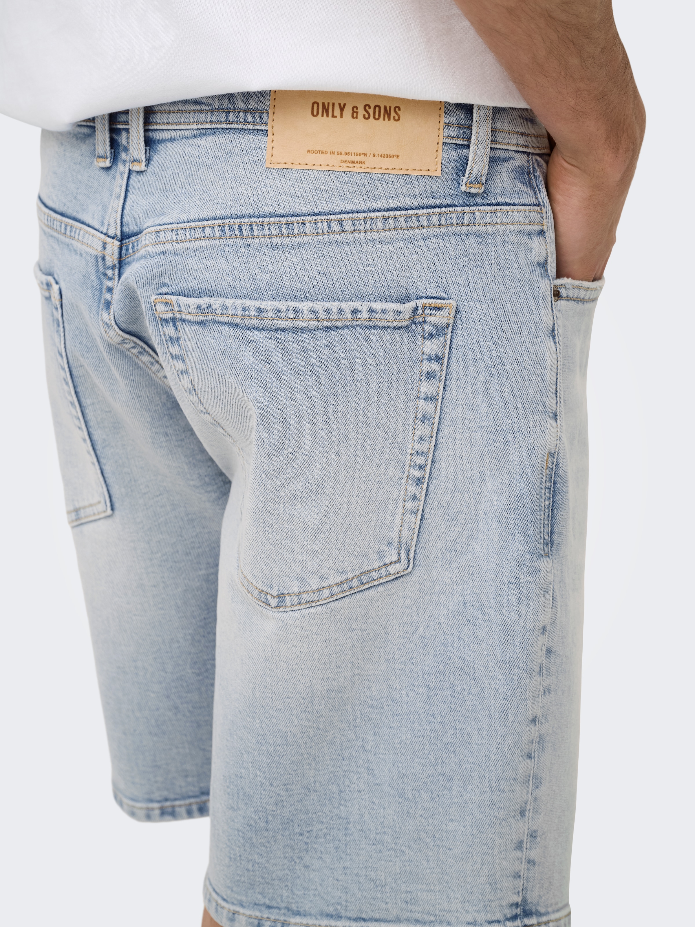 ONLY & SONS Short en jean »ONSEDGE PER LBB 9382 DOT DNM SHORTS NOOS« mélange coton, coupe droite