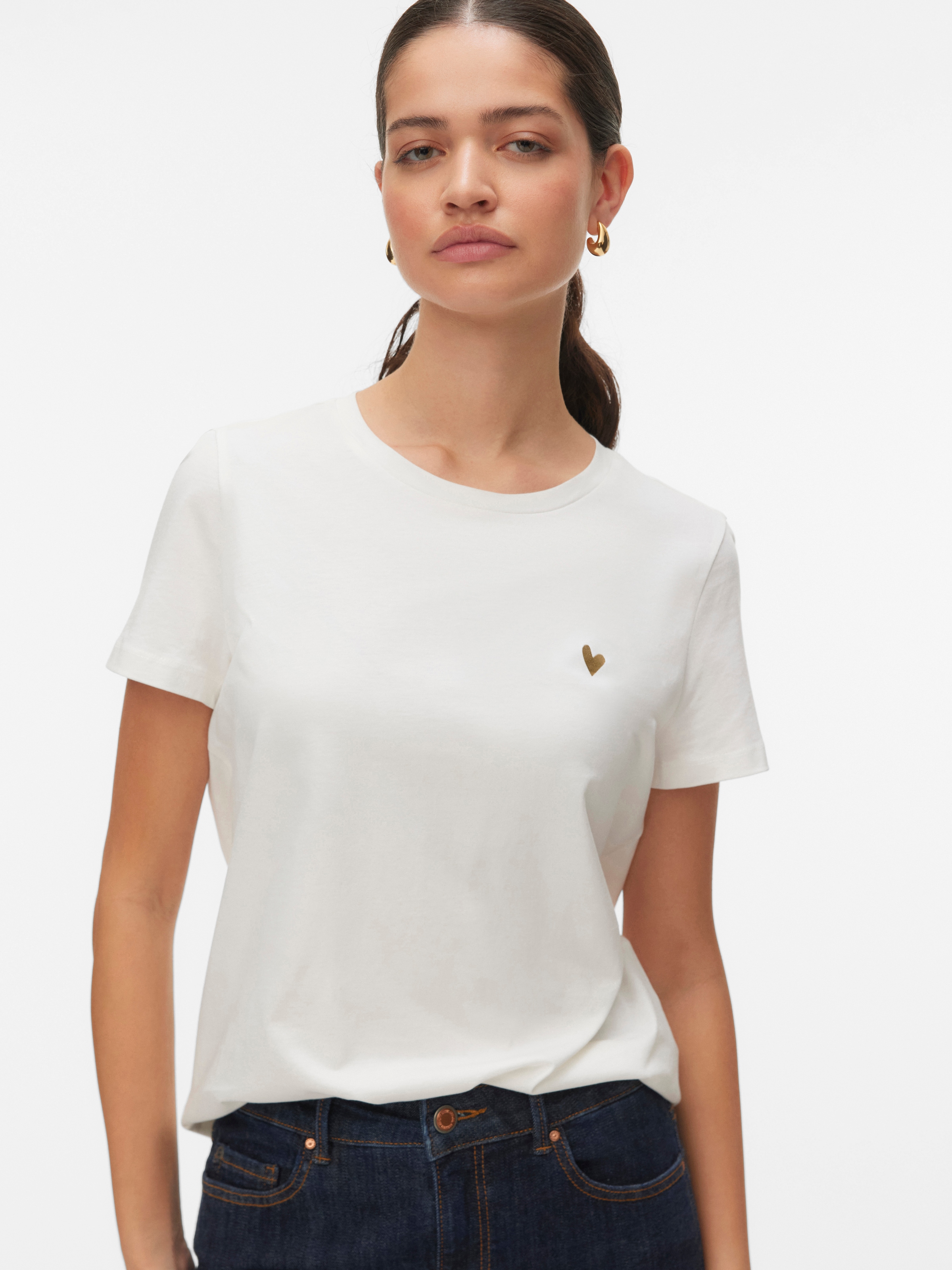 Vero Moda Kurzarmshirt »VMVIVA S/S O-NECK T-SHIRT JRS BTQ GA«