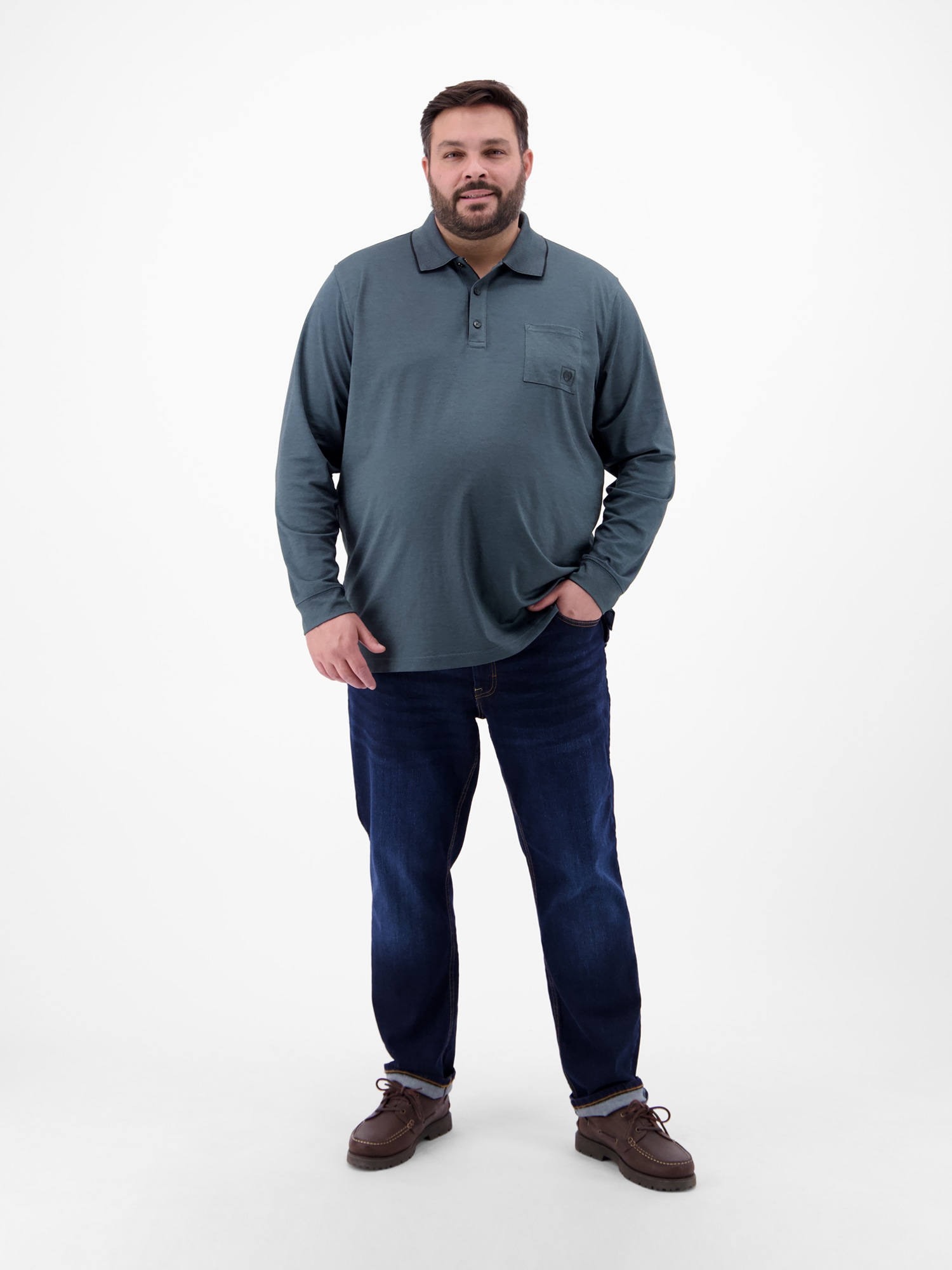 LERROS Polo »Langarm Polo mit Brusttasche in Grossen Grössen«