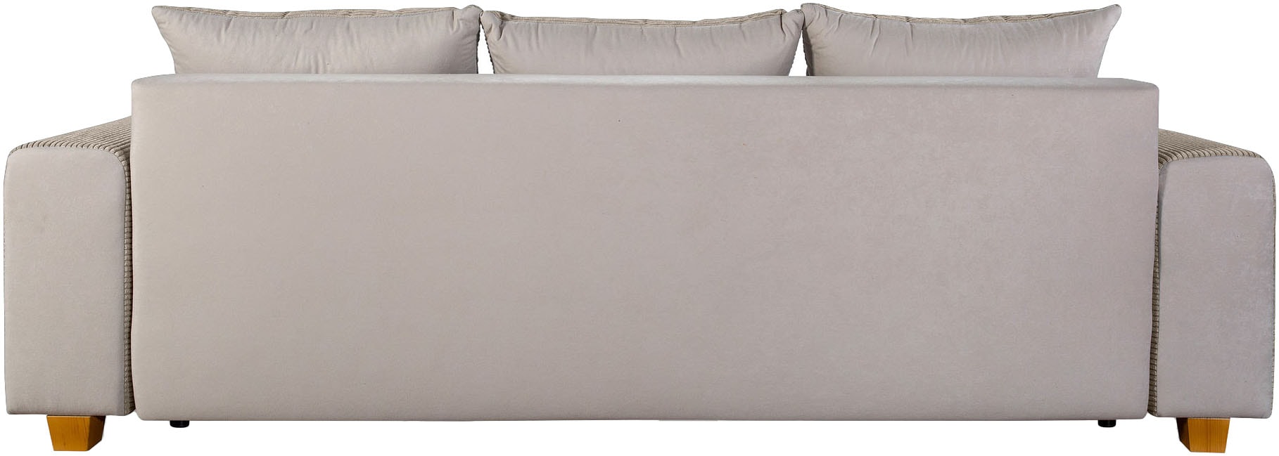 COLLECTION AB Canapé-lit »Yves, B: 243 cm, Liegefl. 142x194 cm« Bettfunktion, Bettkasten & 2 Zierkissen, Federkern