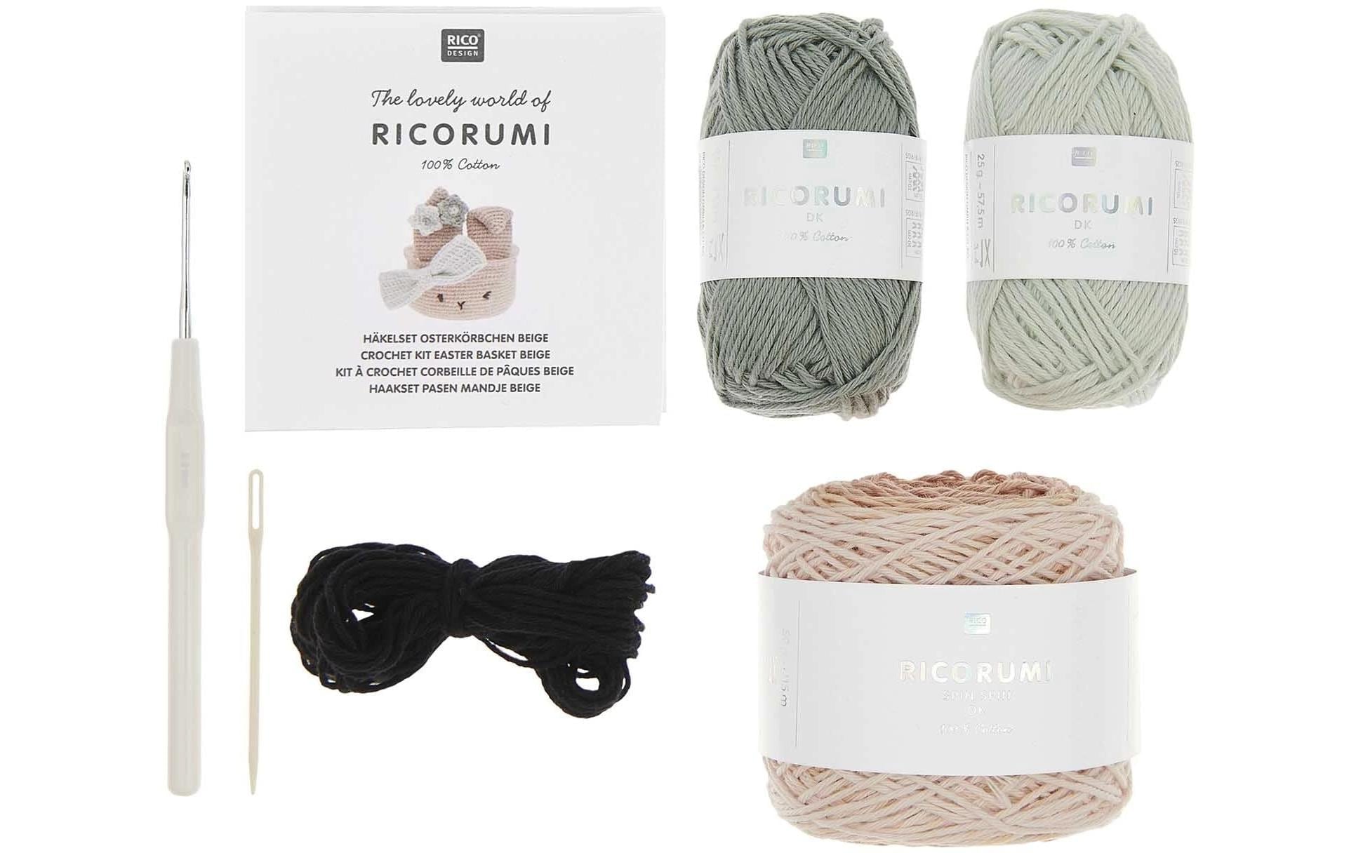 Rico-Design Verlag Set créatif »Häkeln Ricorumi Osterkörbchen, Beige«