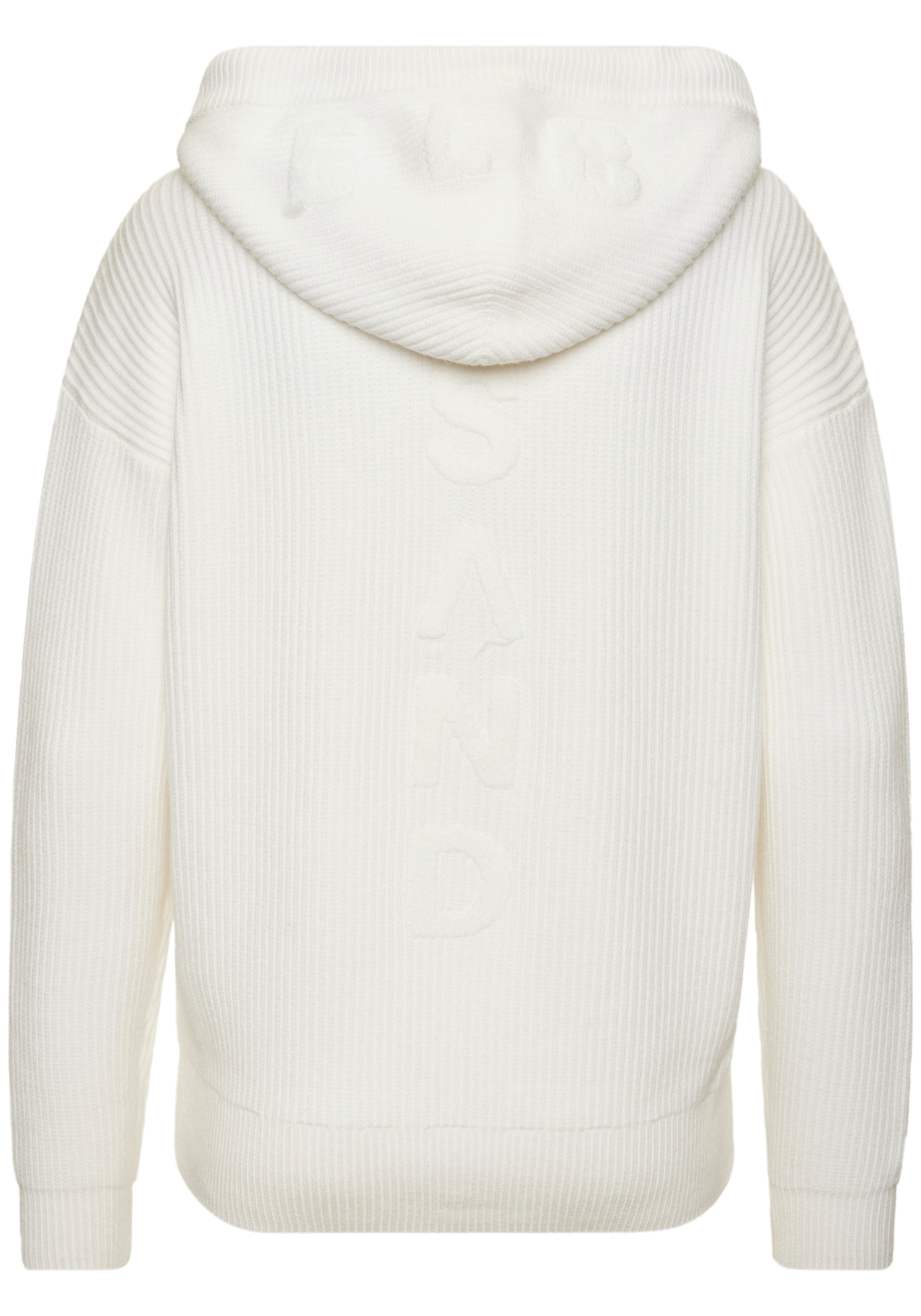 Elbsand Cardigan à capuche »aus hochwertigem Viskosemix mit Frottee-Applikation« Kuschelige Strickjacke mit Kapuze, Strickcardigan mit Reissverschluss