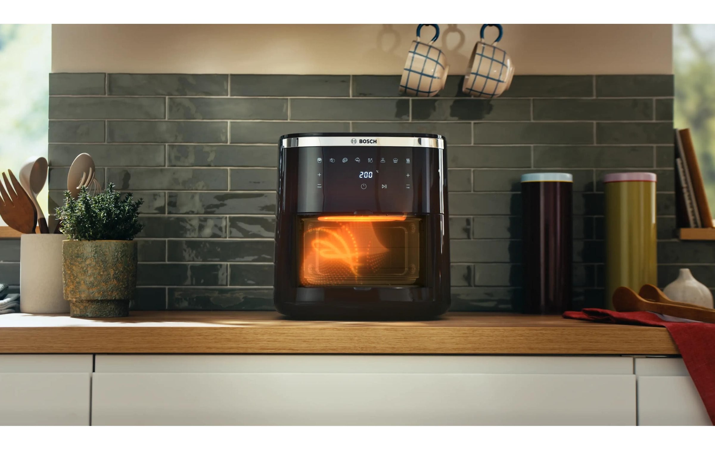 BOSCH Heissluftfritteuse »Serie 6 MAF671B1 7,2 l« 1800 W Fritteuse mit Sichtfenster