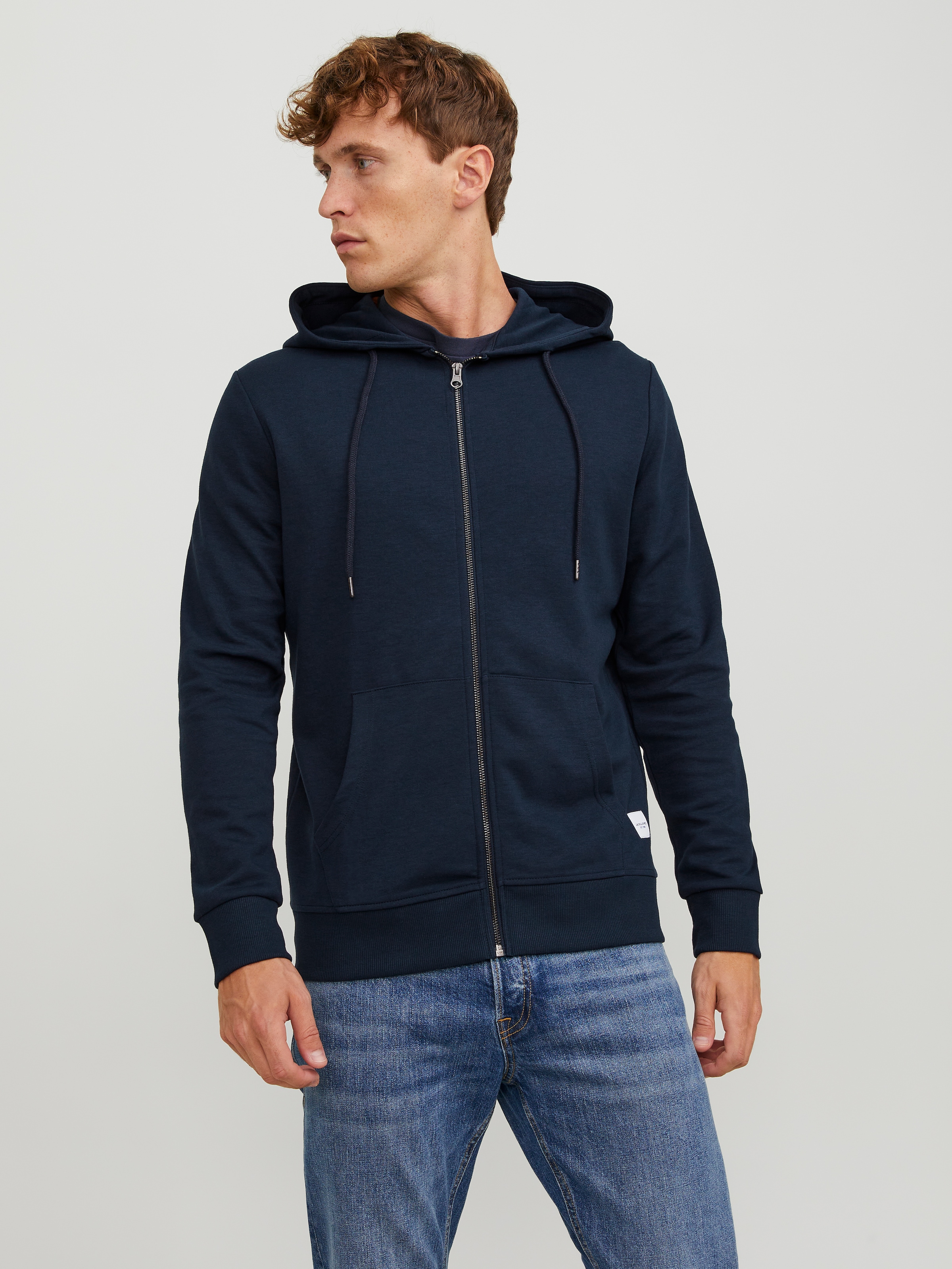 Jack & Jones Sweat à capuche »JJEBASIC Hoodie mit Rippbündchen und angenehmem Tragegefühl« unifarben, modisch, regular fit, Baumwollmischung, Rundhals