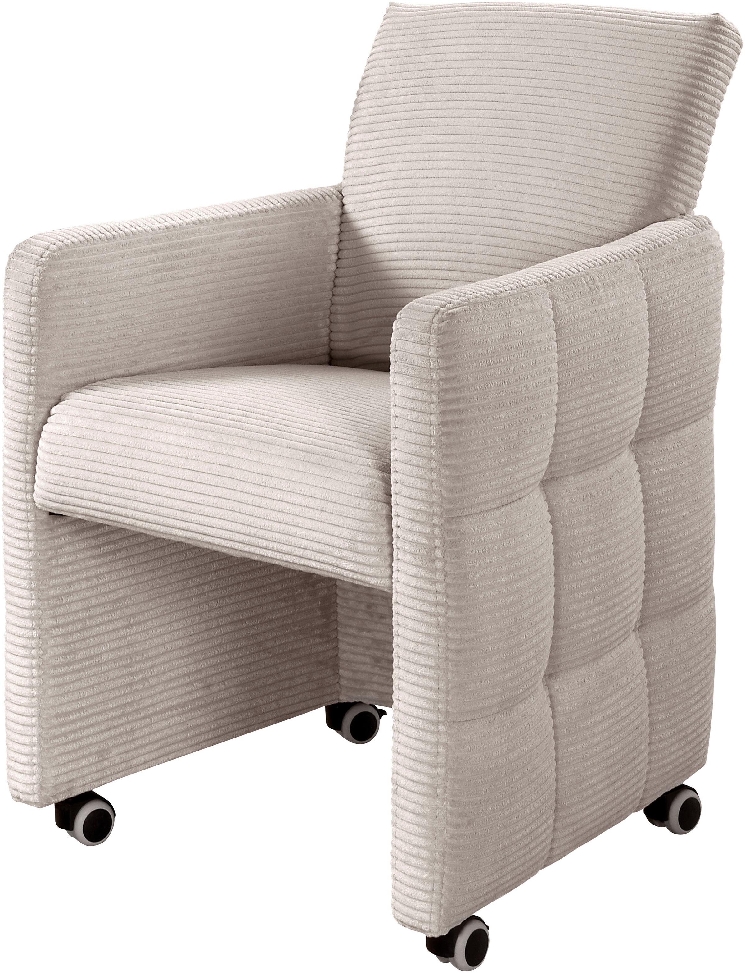exxpo - sofa fashion Esszimmersessel »Barista, Loungesessel auf Rollen mit hoher Bodenfreiheit« Barista Clubsessel auf Rollen mit schmalen Armlehnen, modernes Design