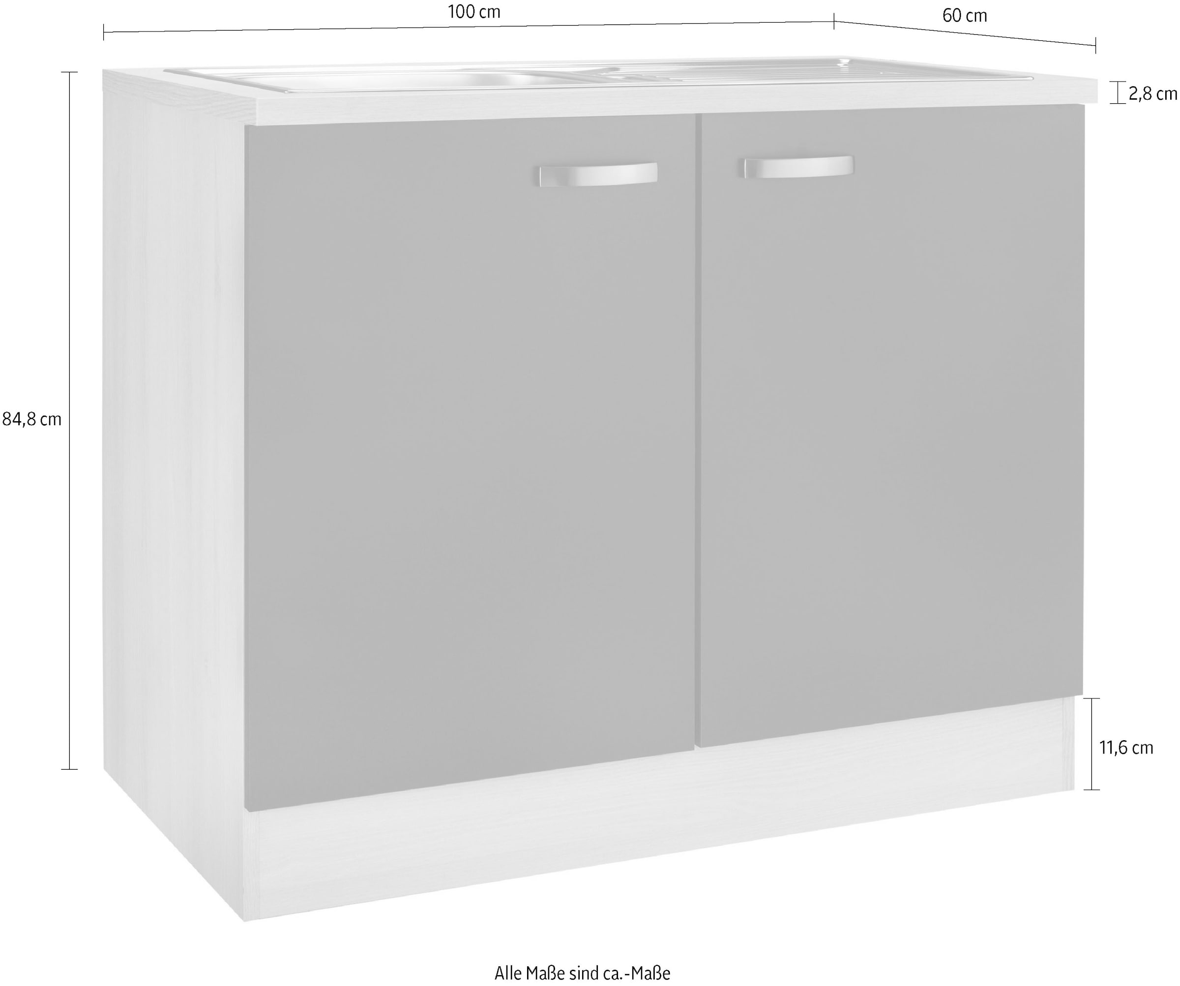 OPTIFIT Spülenschrank »Faro« , mit Metallgriffen, Breite 100 cm