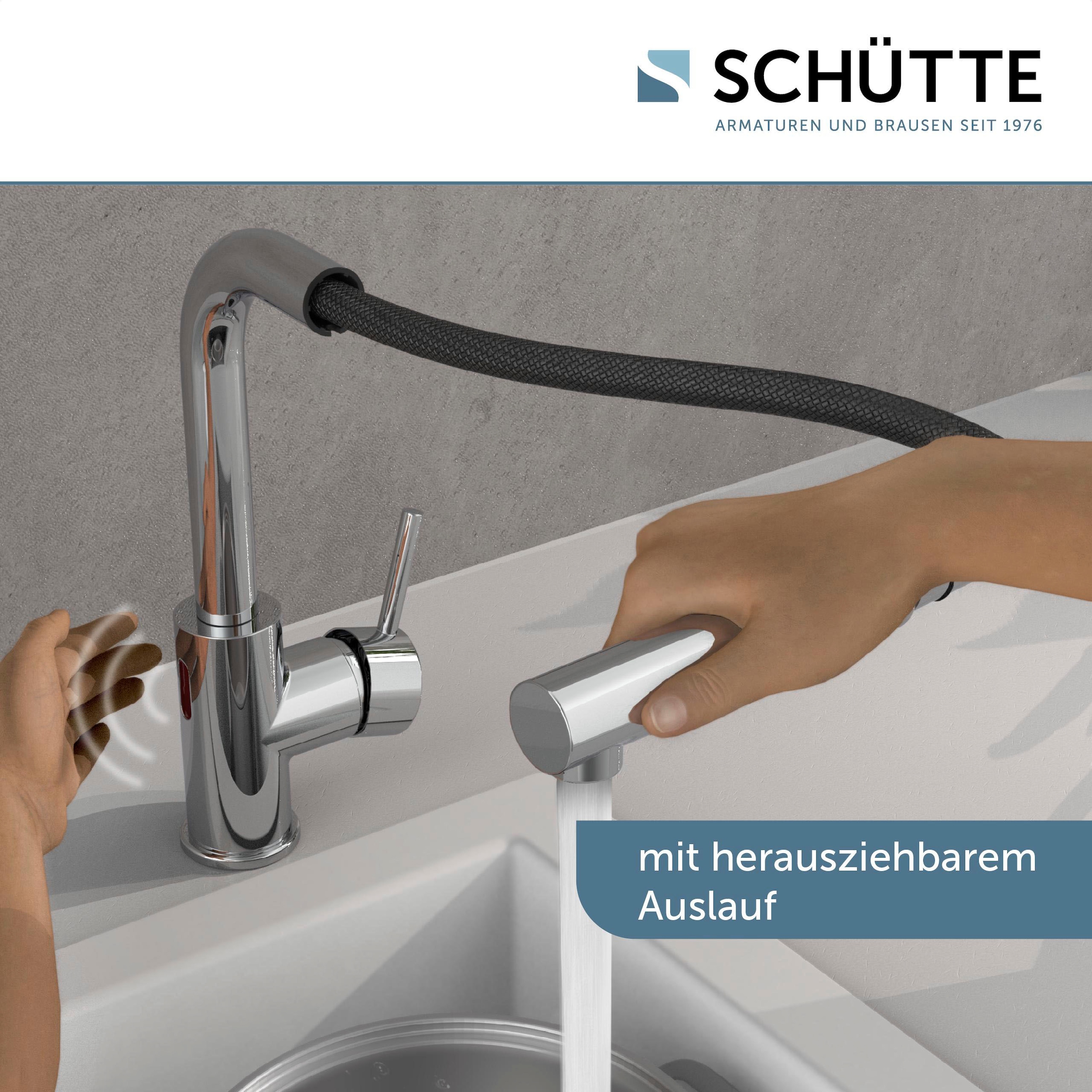 Schütte Robinet d'évier »VITAL« 1 cuis tlg. Technologie infrarouge/fonction Cold-Start/pivotant à 360° /fonction Eco-Click