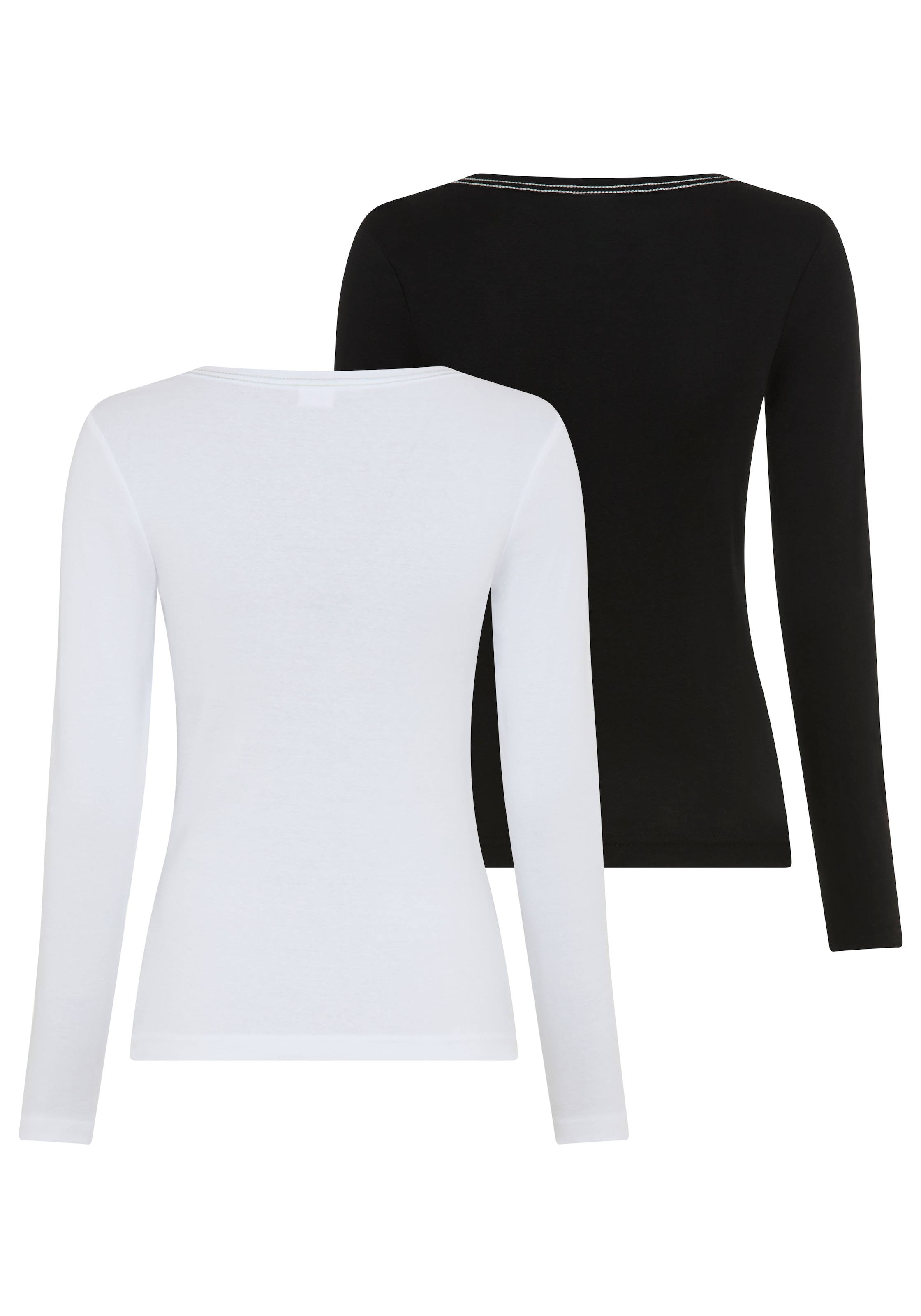 KangaROOS T-shirt à manches longues pack de 2,  lot de 2, longueur couvrant les hanches, coupe basique, manches longues
