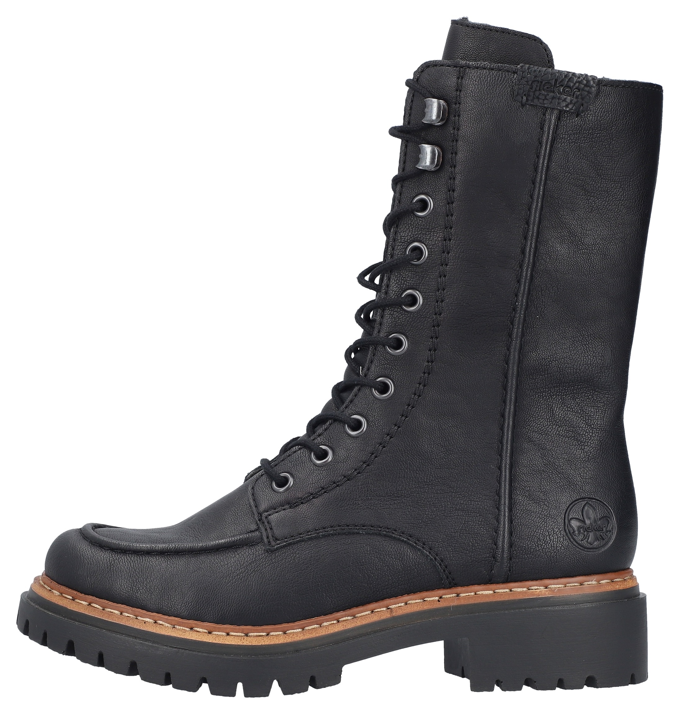 Rieker Winterstiefelette  , Blockabsatz, Schnürstiefelette, Schnürboots mit Warmfiutter