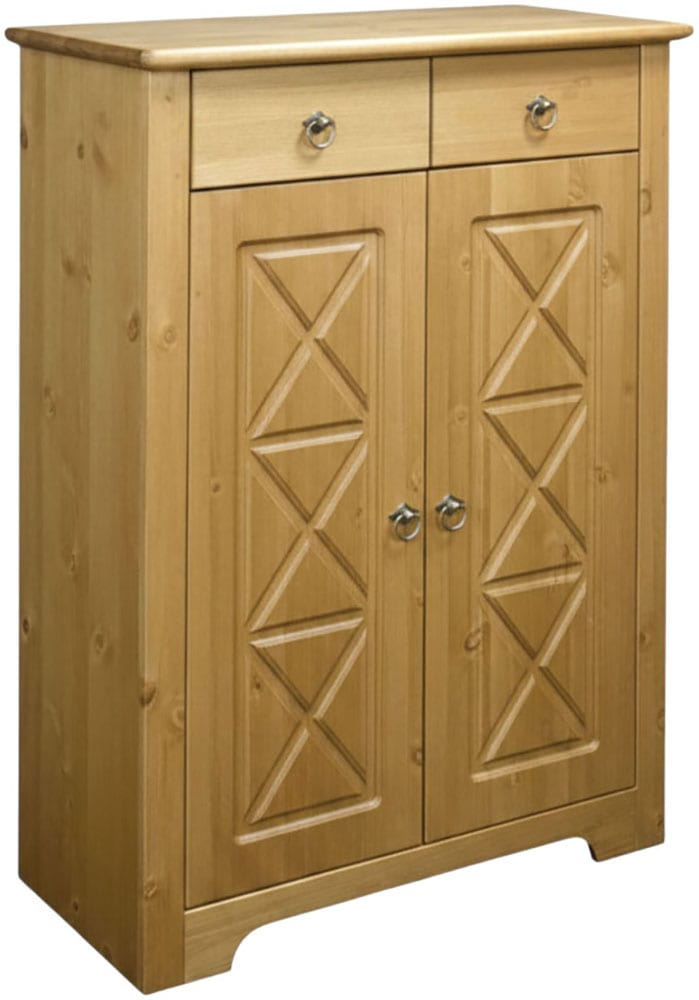 GOODproduct Kommode »Hugo« B/T/H: 74/38/100 cm,  aus massiver Kiefer, Breite 74 cm,  2 Schubladen, FSC® zertifiziert