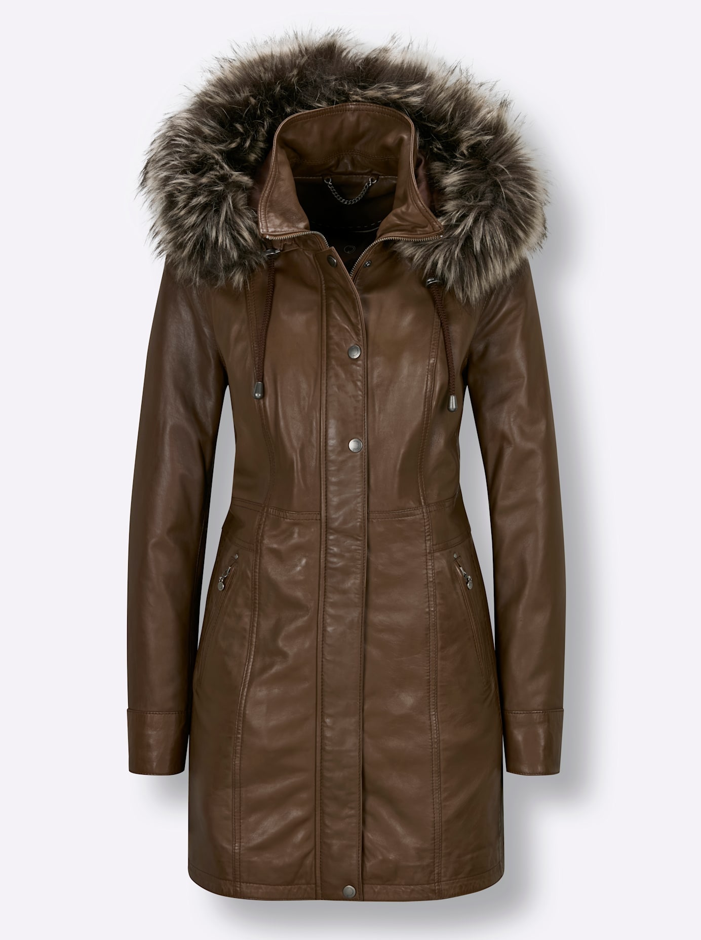Mainpol Veste en cuir mit Kapuze