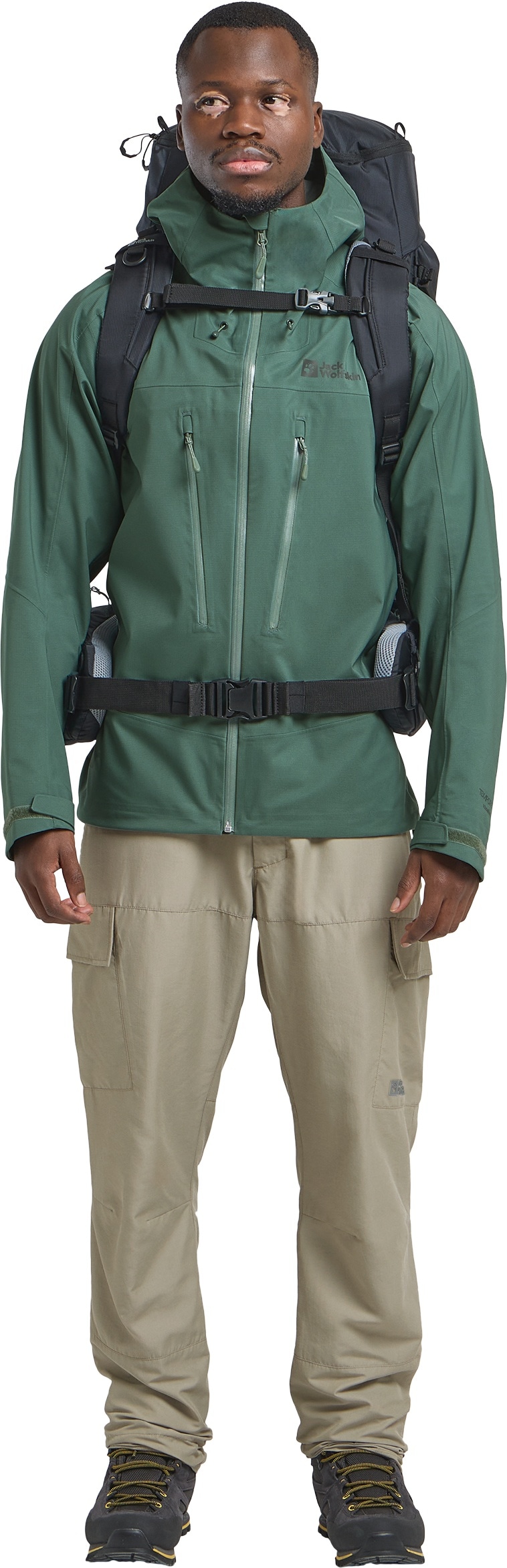 Jack Wolfskin Veste de trekking »KAMMWEG 3L JKT M« avec capuche avec TEXAPORE ECOSPHERE, étanche, coupe-vent, respirant