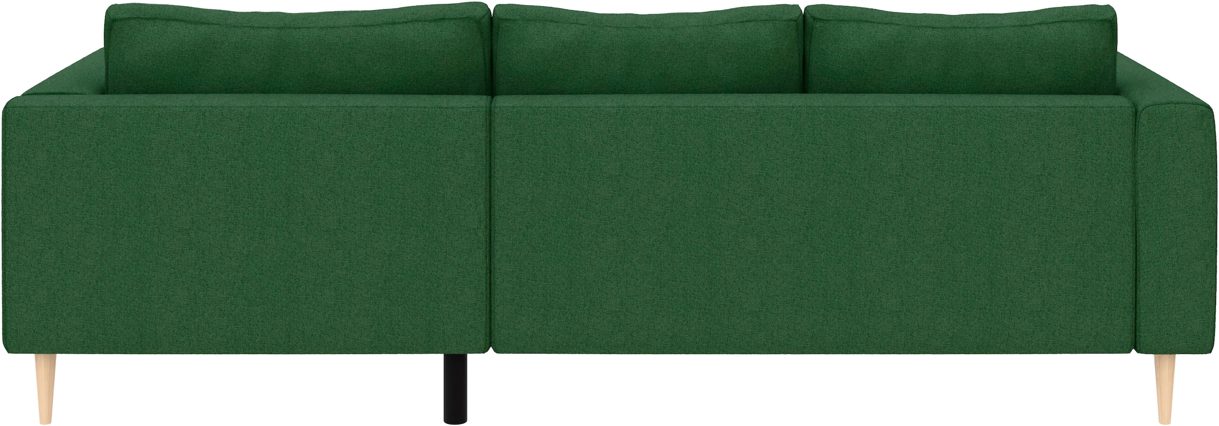 TRENDMANUFAKTUR Ecksofa »Amazing, wahlw. mit Schlaffunktion & Bettkasten, Fuss Buche lackiert« Recamiere beidseitig montierbar, L-Form,in Cord o. Struktur, B: 232 cm